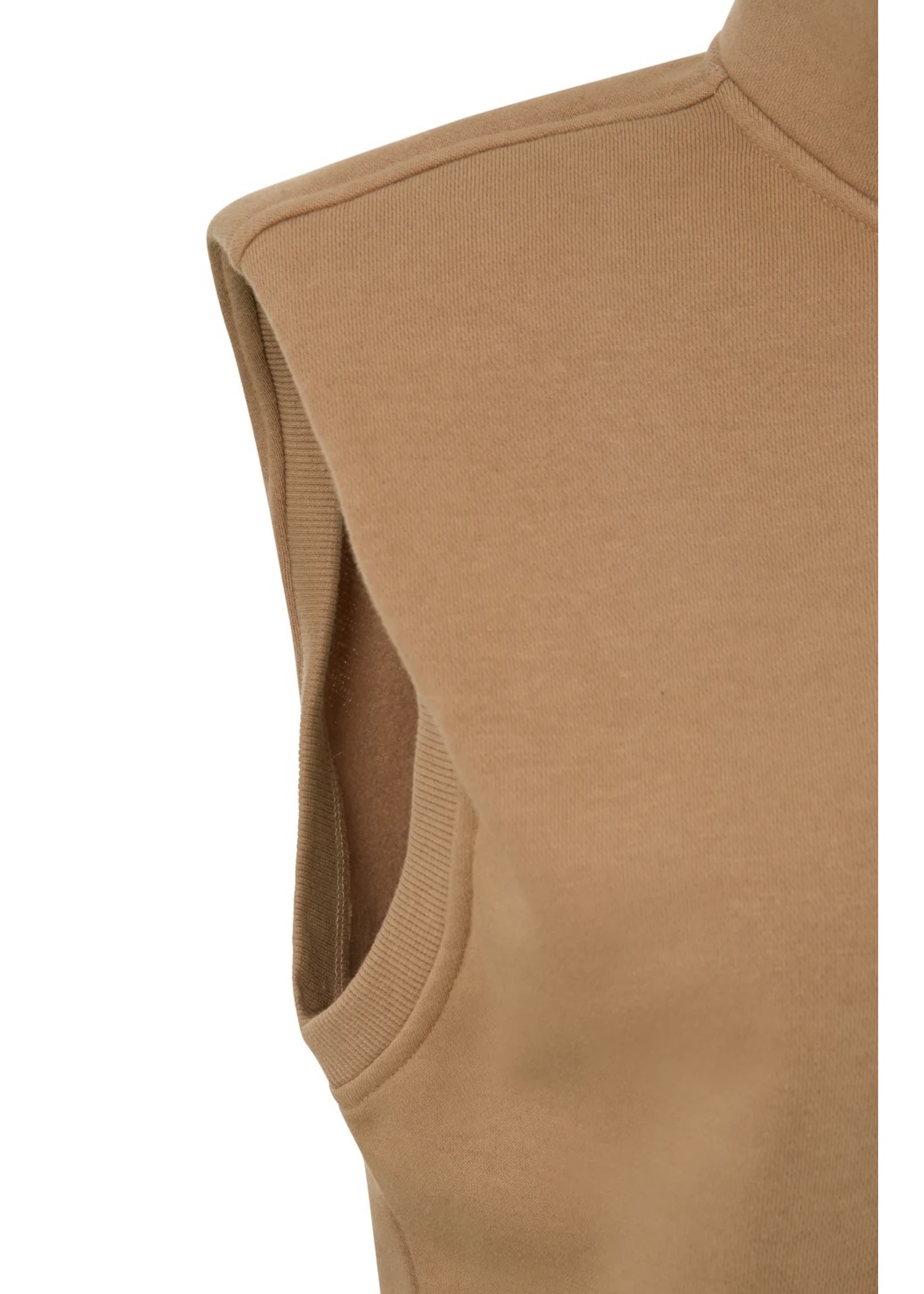 Yaya Yaya - Half Zip Sleeveless Sweatshirt with shoulder pads