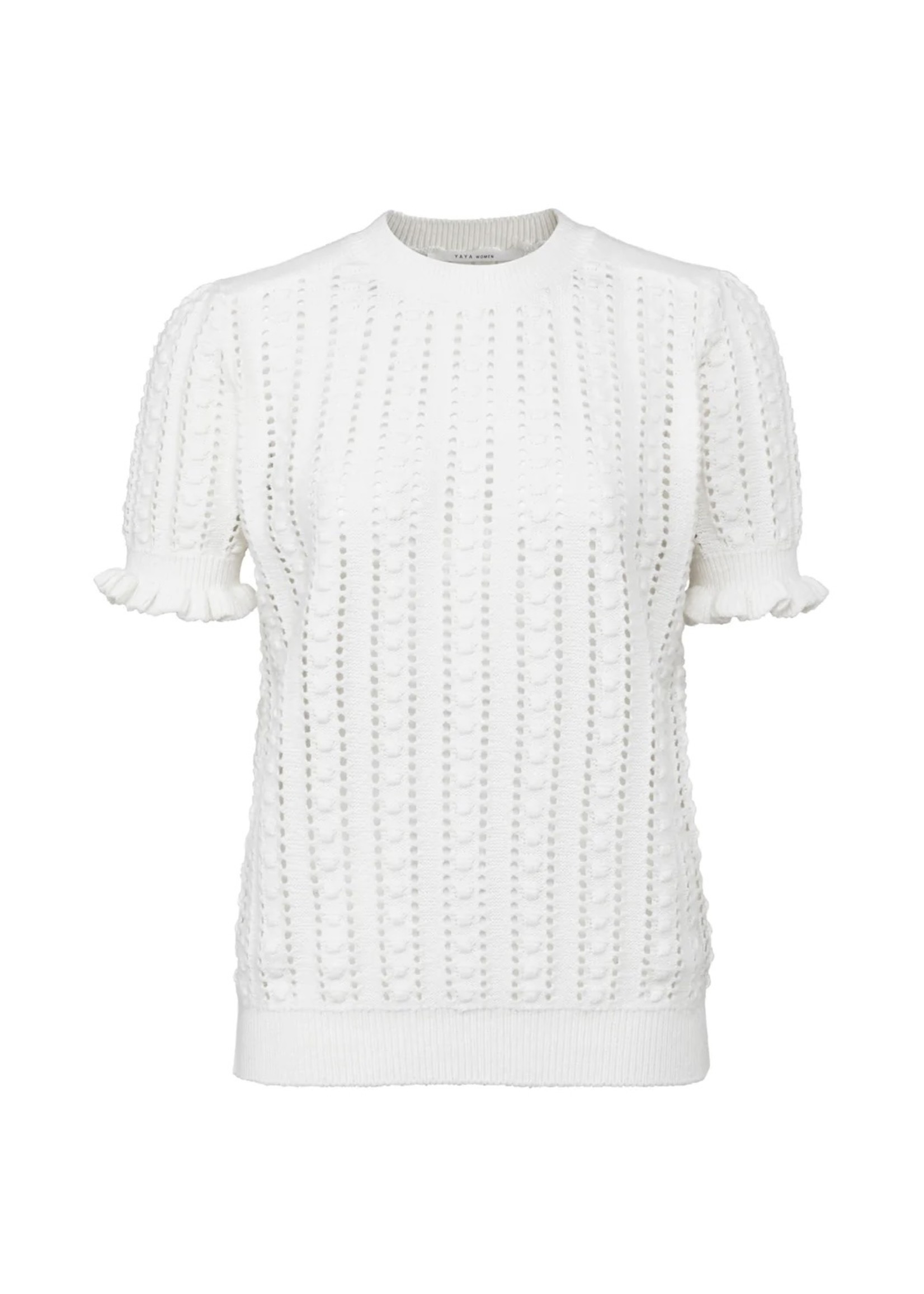 YAYA Yaya - Textured Sweater with short puff sleeves