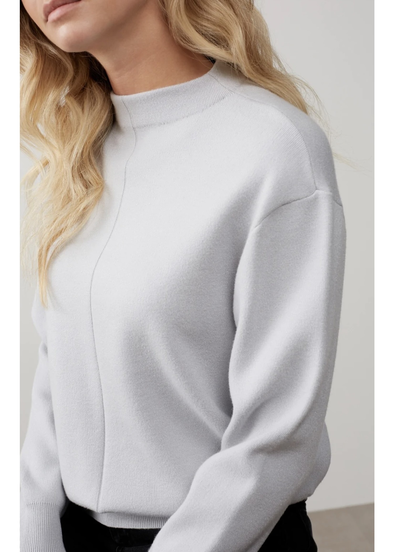 YAYA Yaya - Sweater with stand up neckline and seam at centre front