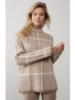 YAYA Yaya - Turtleneck Sweater in a check pattern with long sleeves