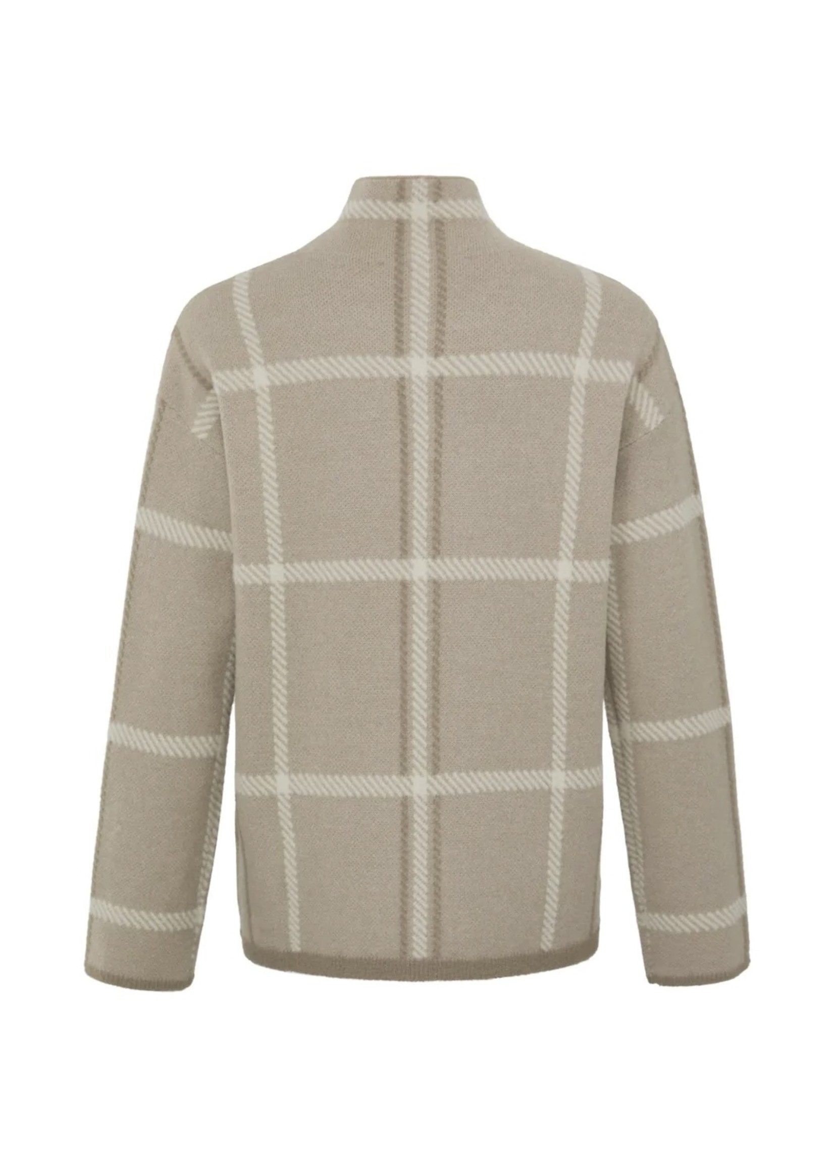 YAYA Yaya - Turtleneck Sweater in a check pattern with long sleeves