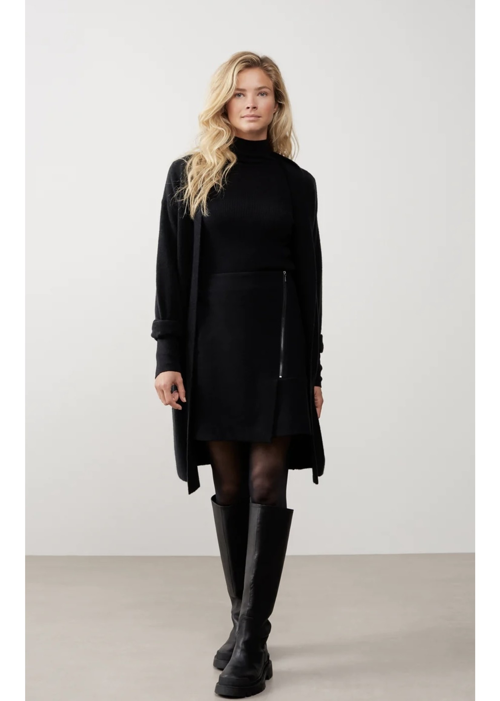 YAYA Yaya - Soft mini skirt with zipper in viscose mix