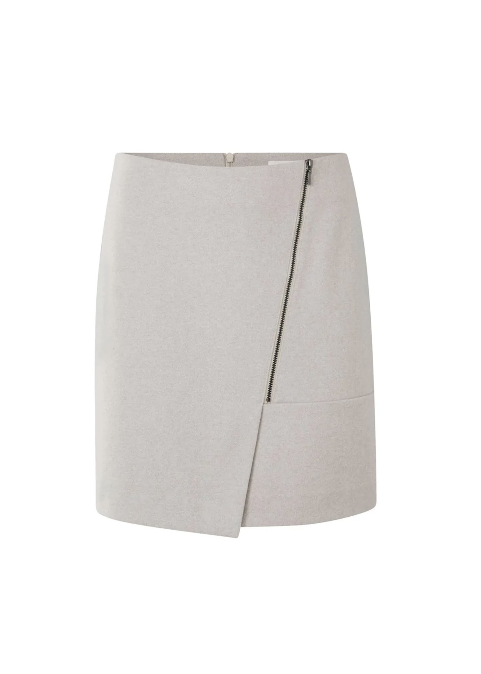 Yaya - Soft mini skirt with zipper in viscose mix
