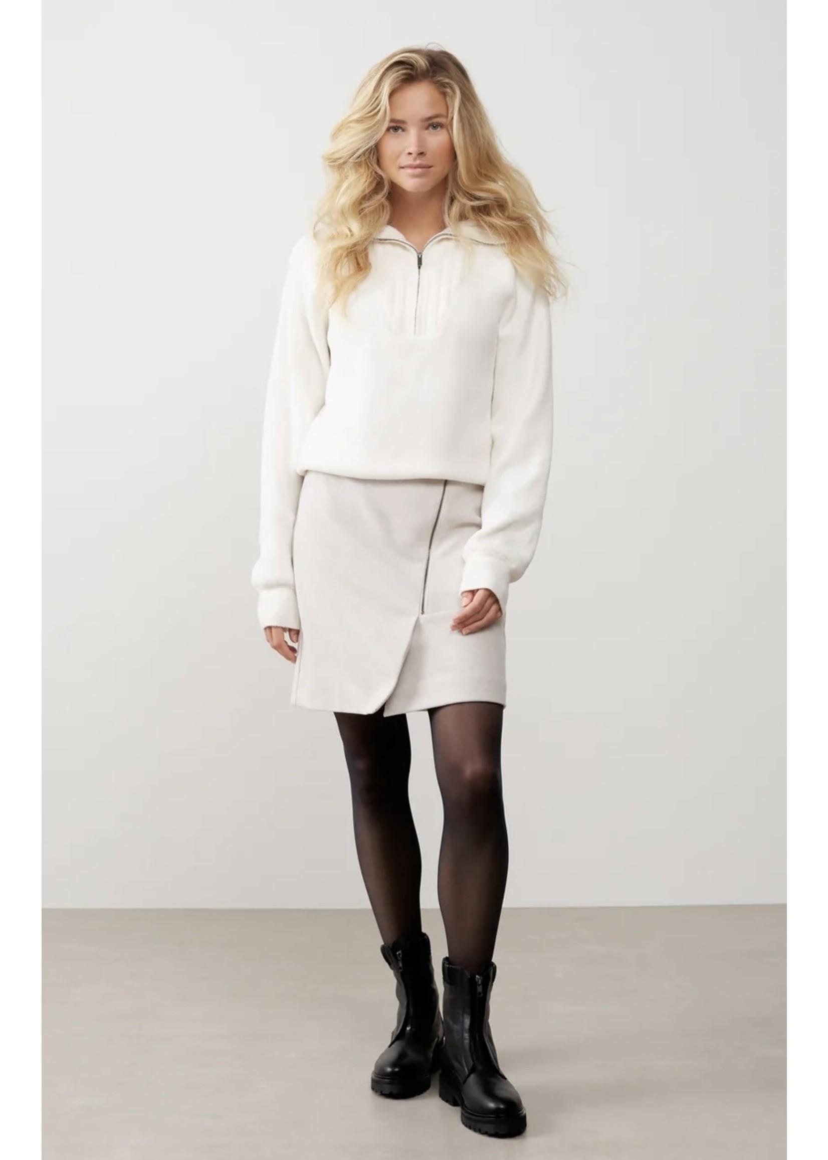 YAYA Yaya - Soft mini skirt with zipper in viscose mix