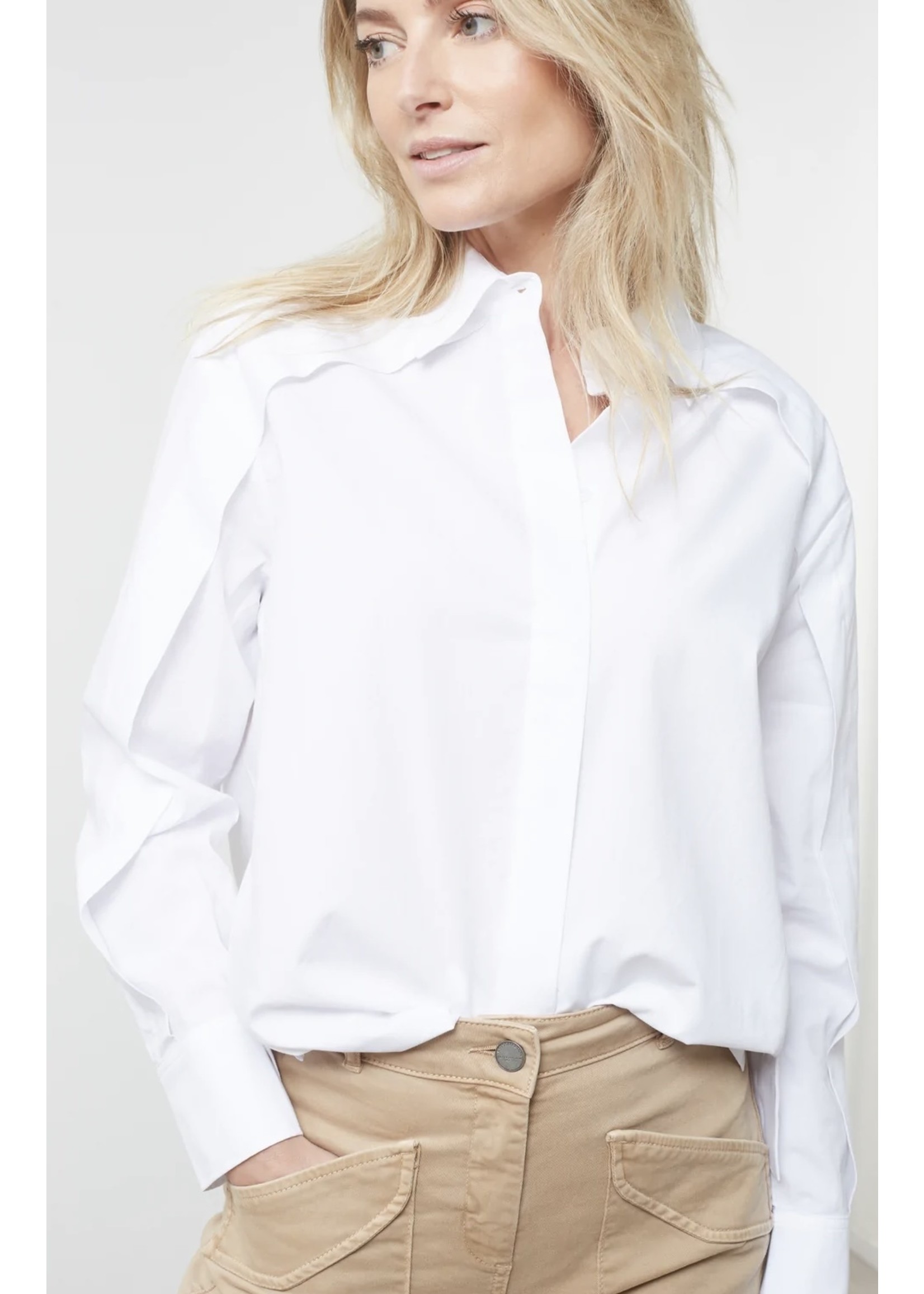 YAYA Yaya - Woven long sleeve blouse with blind placket