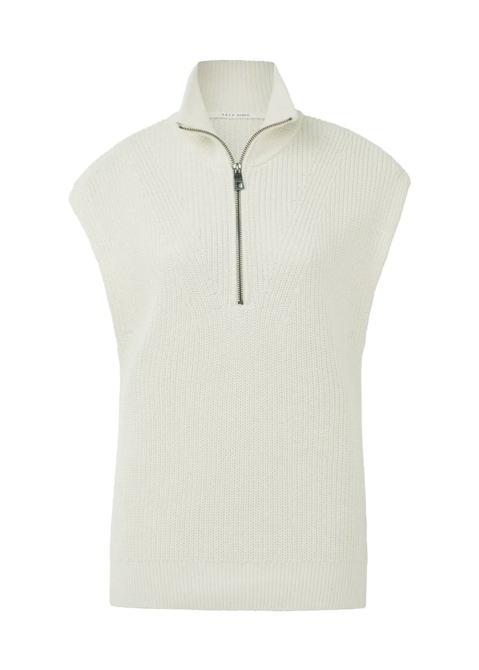 YAYA Yaya - Sleeveless Sweater with collar and zipper