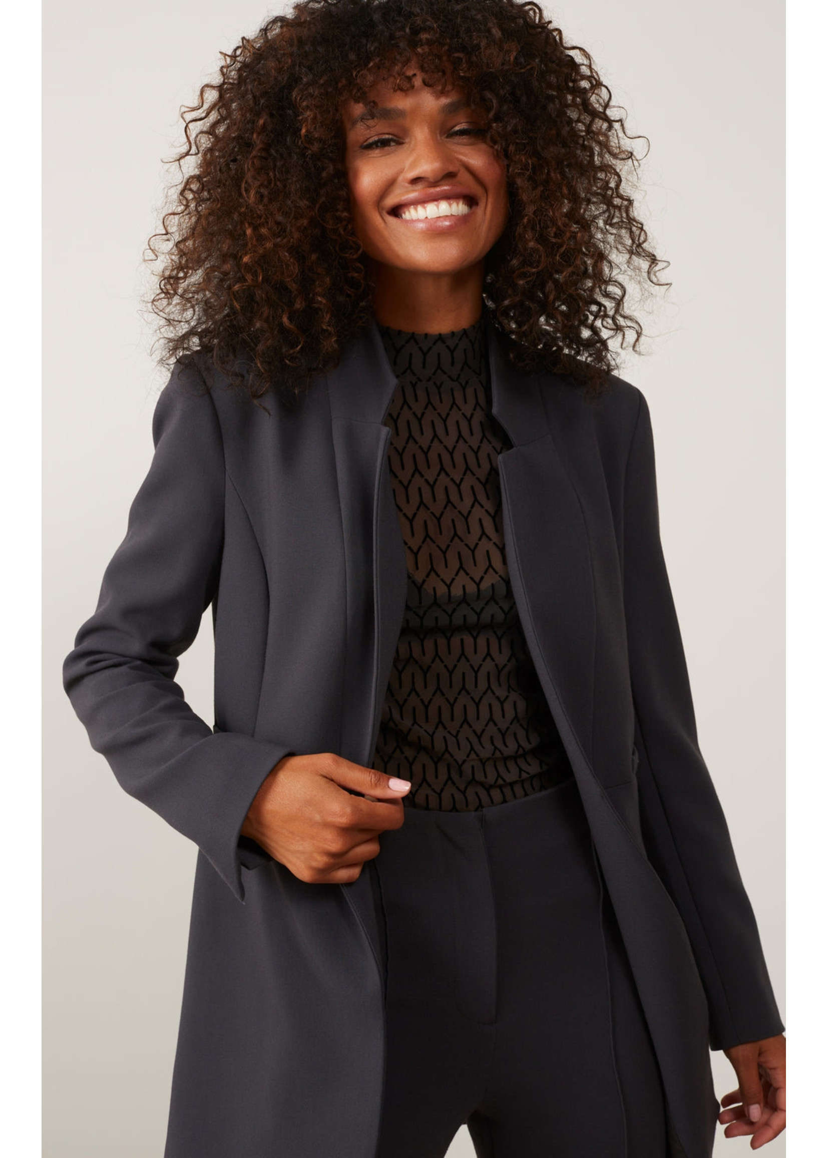 YAYA Yaya - Long Blazer with fancy collar