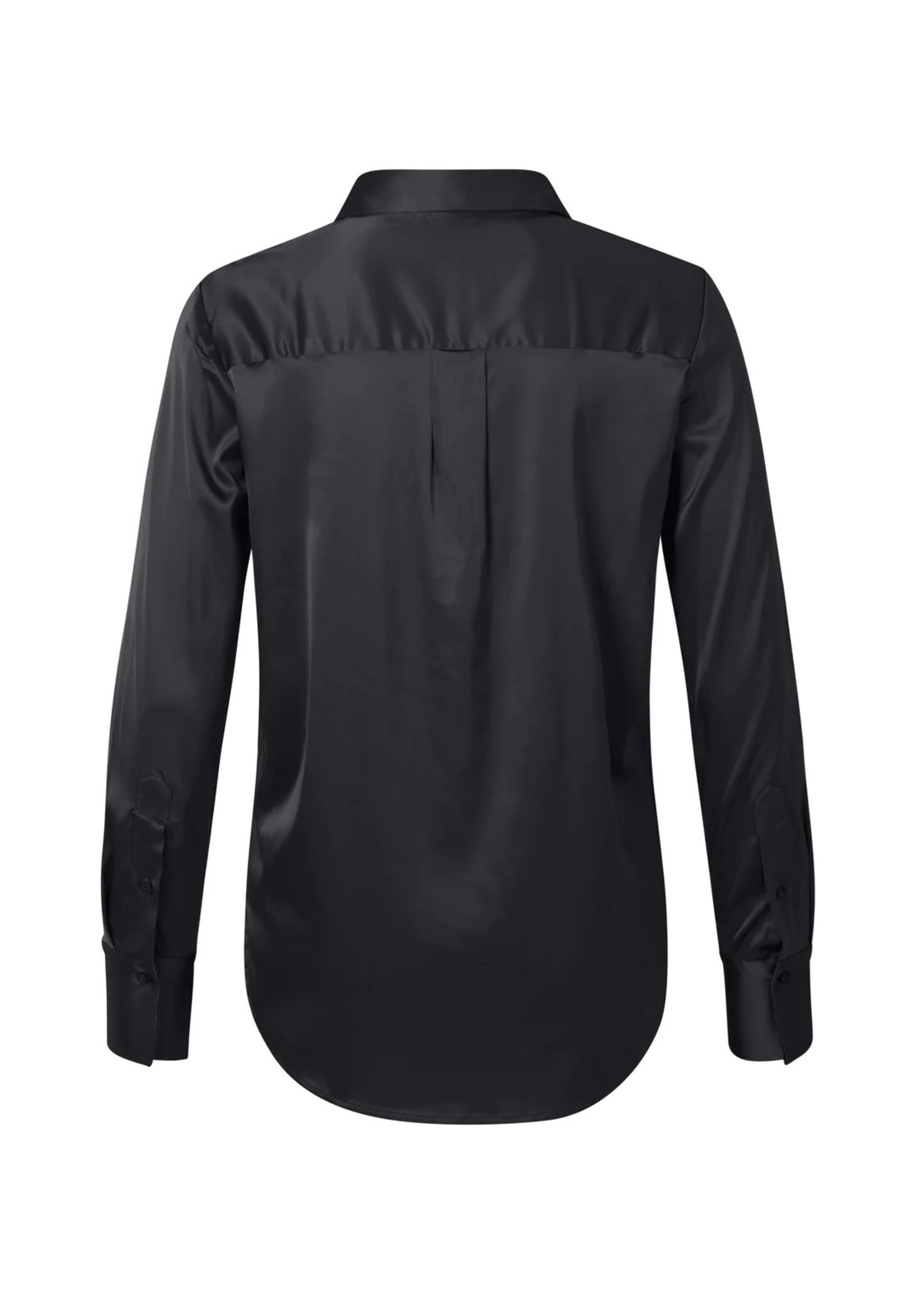 YAYA Yaya - Satin long sleeve pull on top with deep V neck