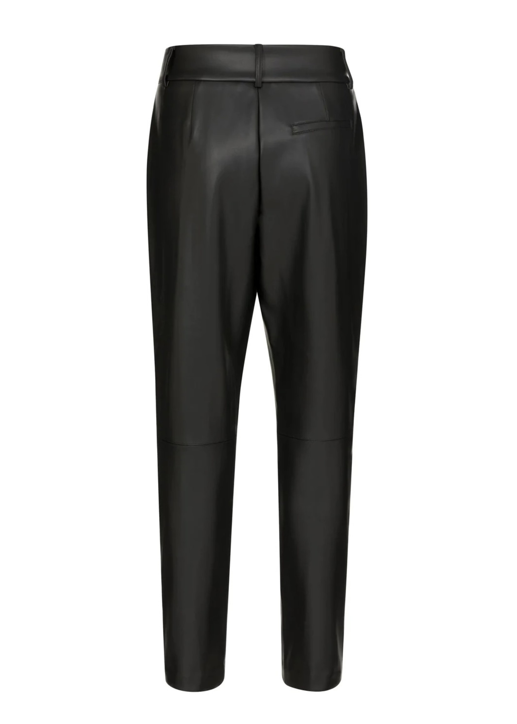 Cefalu Black | Faux Leather High-Waisted Pants