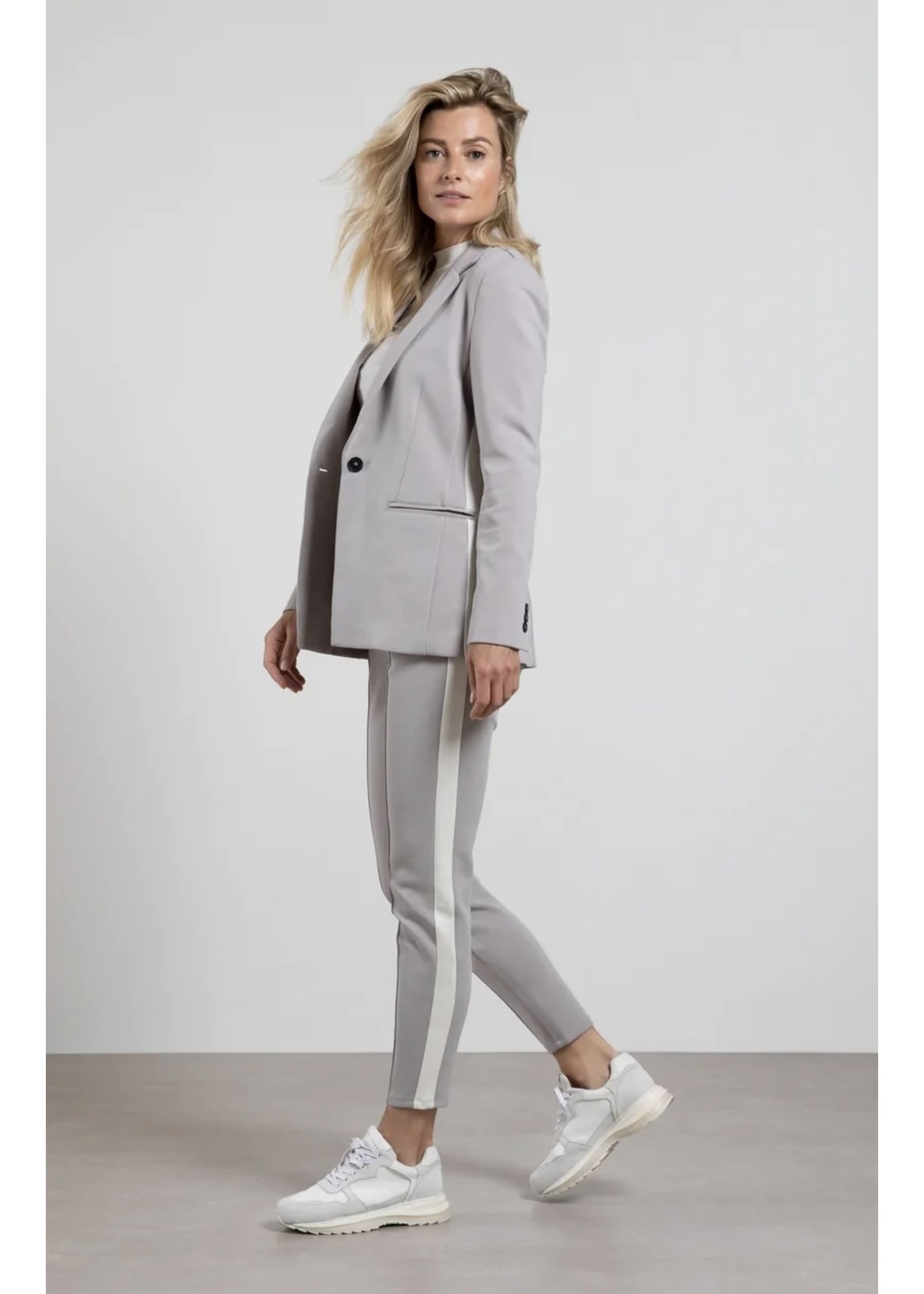 Yaya - Scuba Blazer with Stripe Detail - MonAmie Boutique