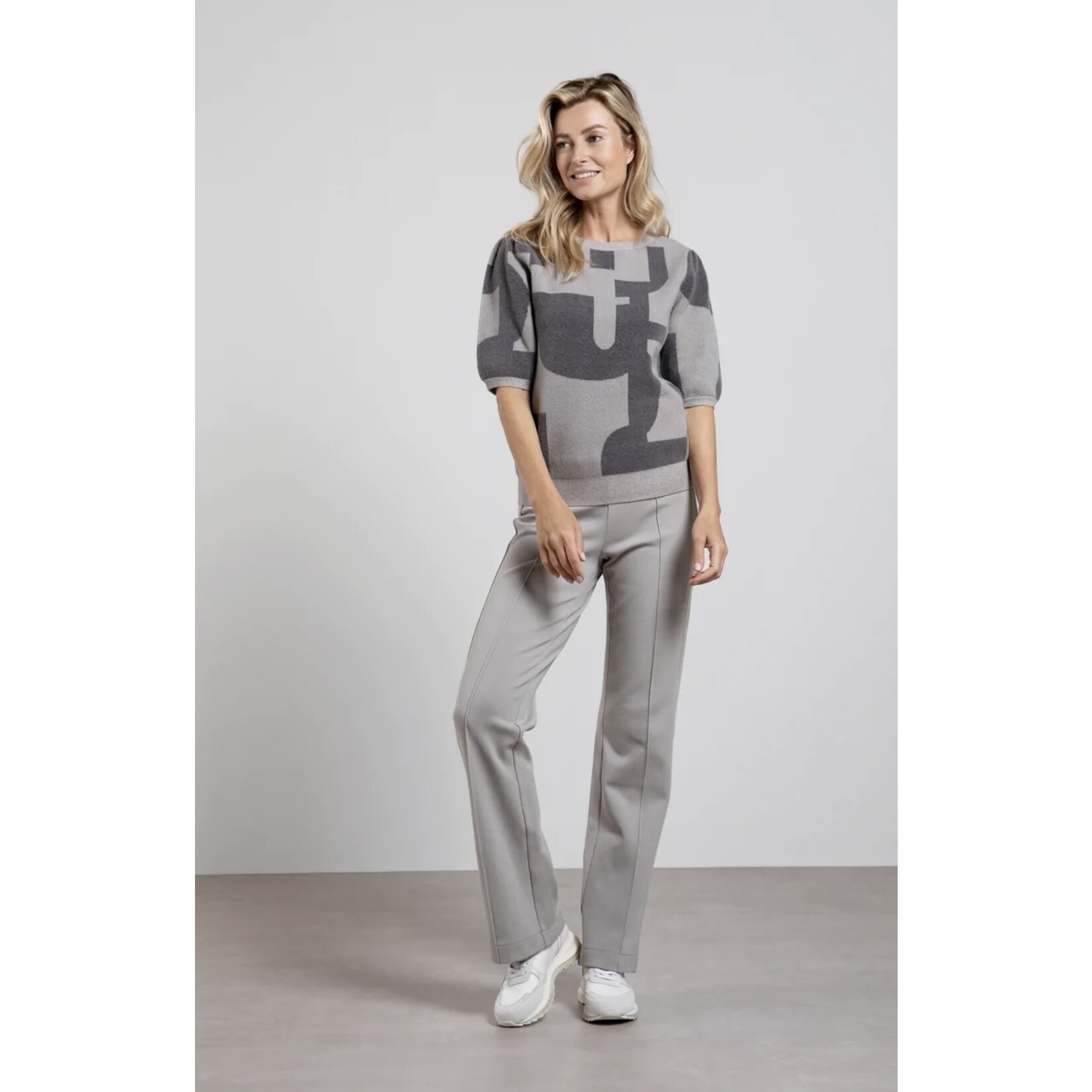 YAYA - Side Stripe Trousers - Navy