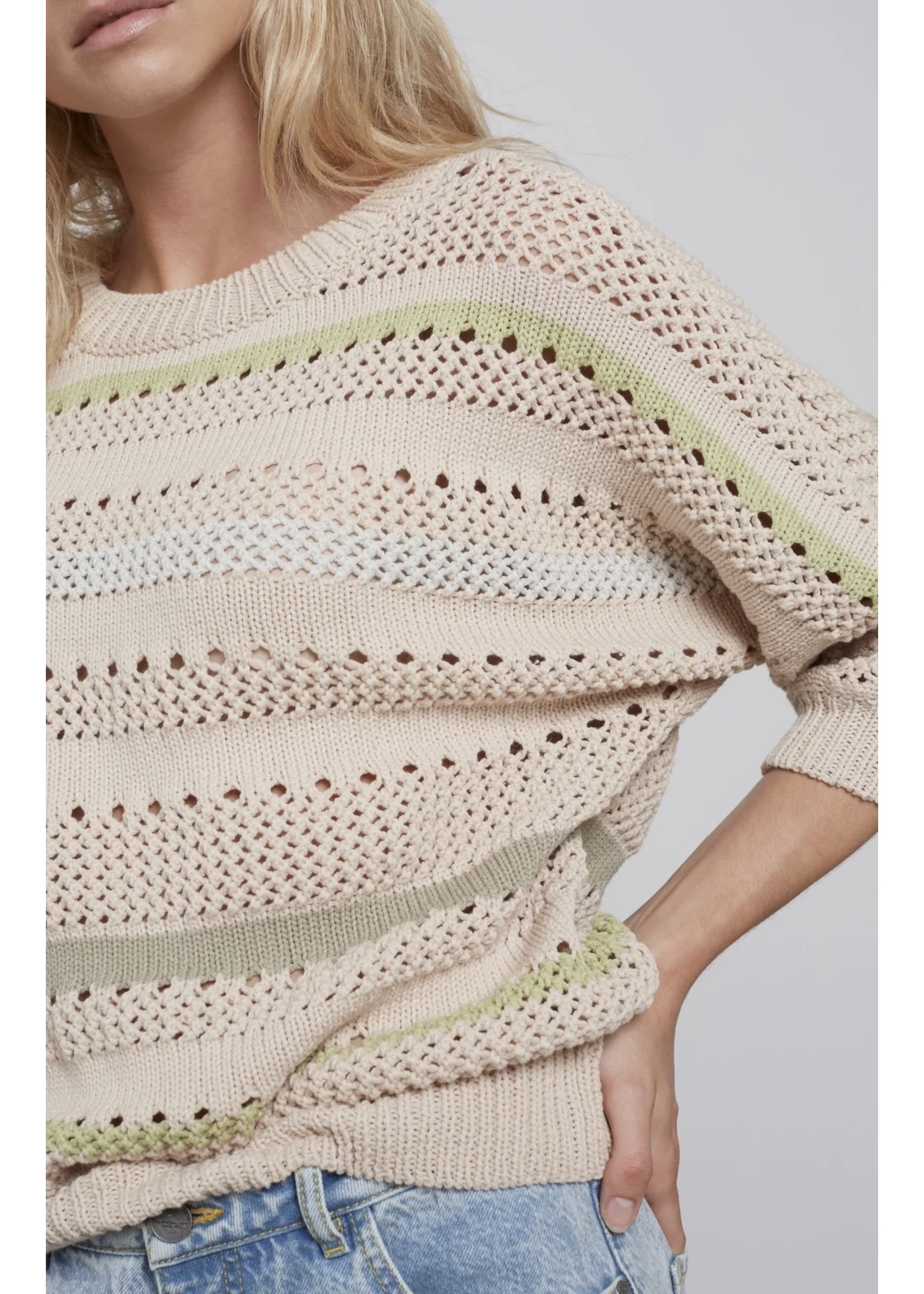 YAYA YAYA - Textured Stripe Sweater