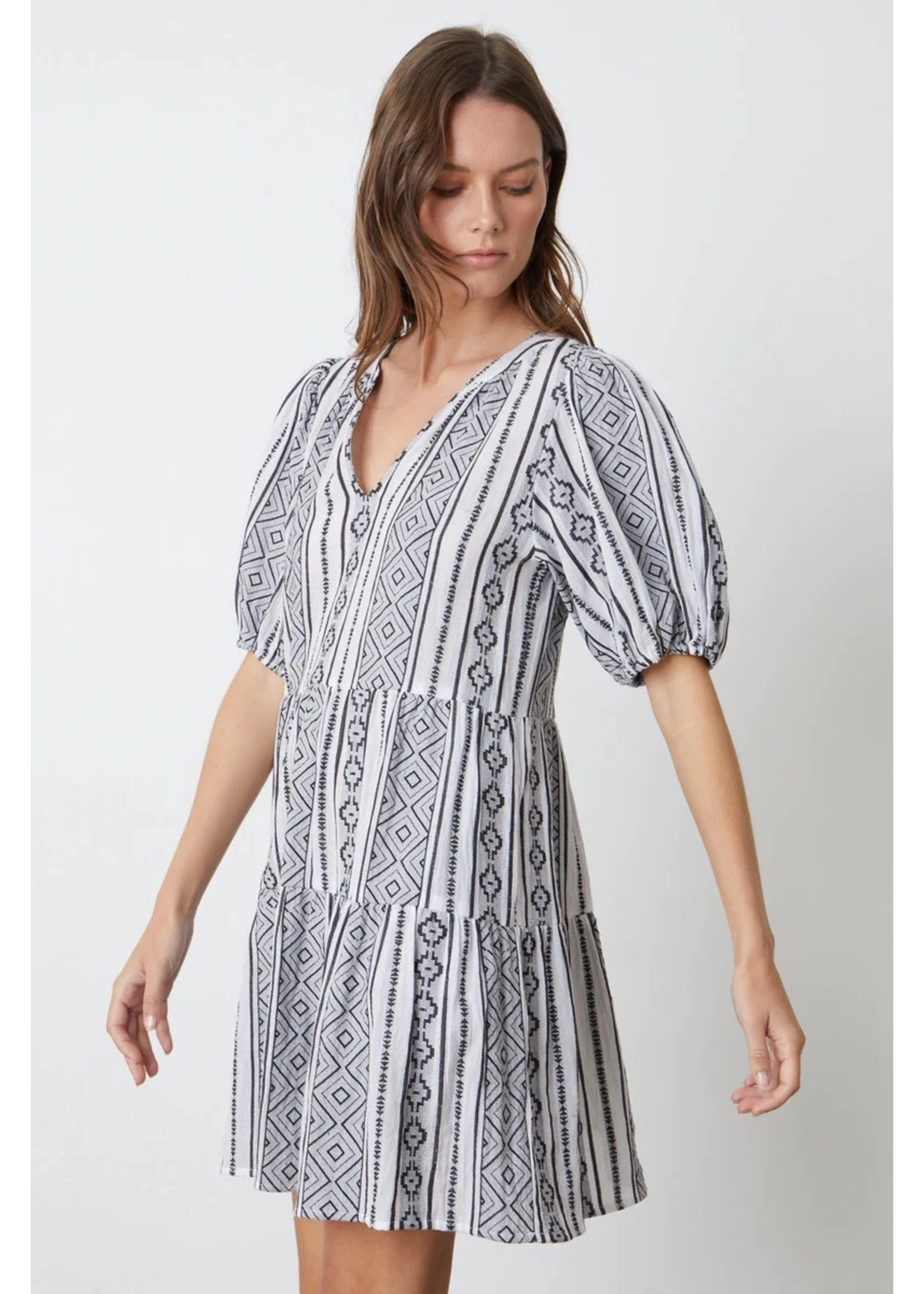 Velvet Velvet - Jacquard Short Sleeve Dress