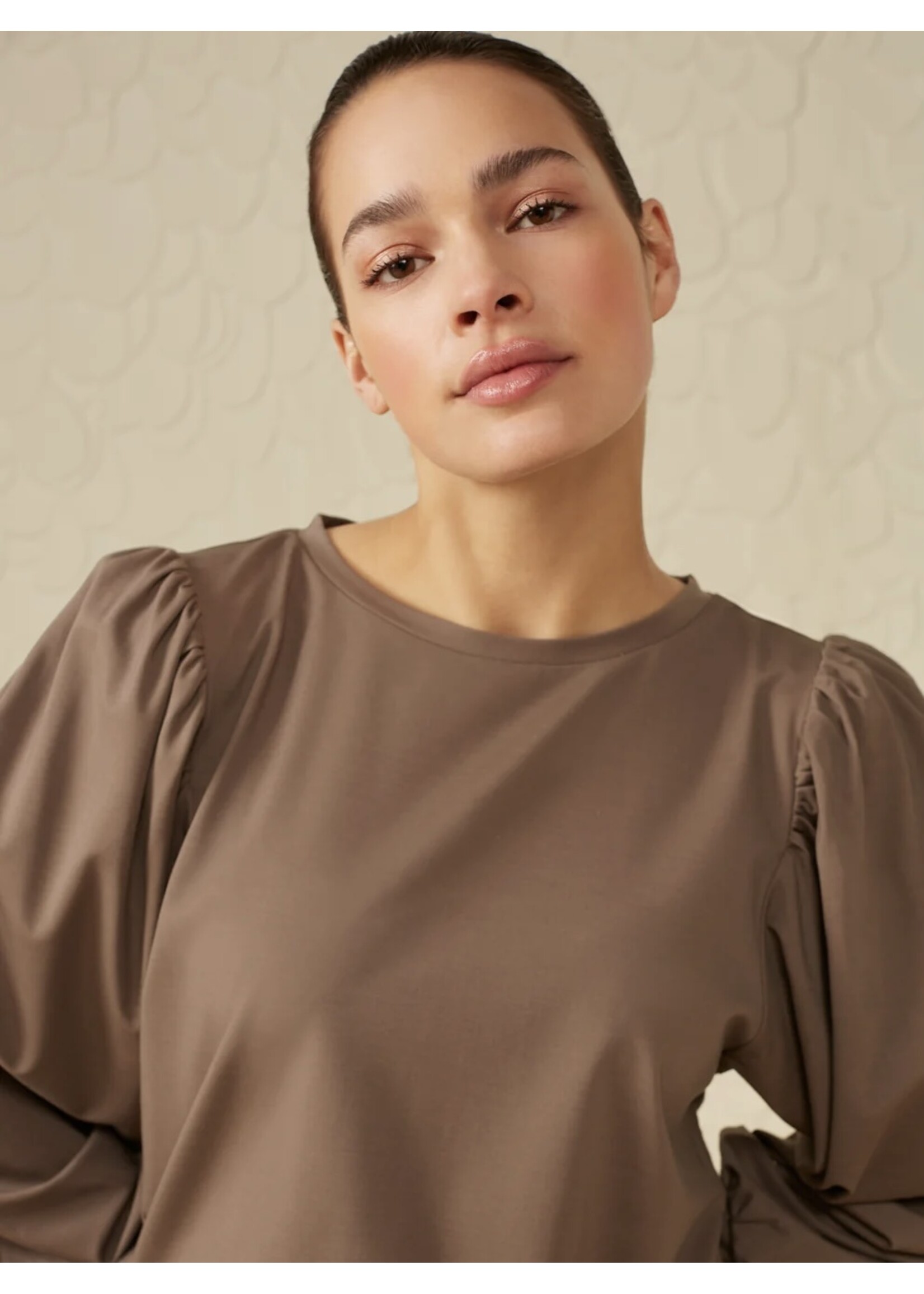 YAYA Yaya - Boatneck top with Puff Sleeve