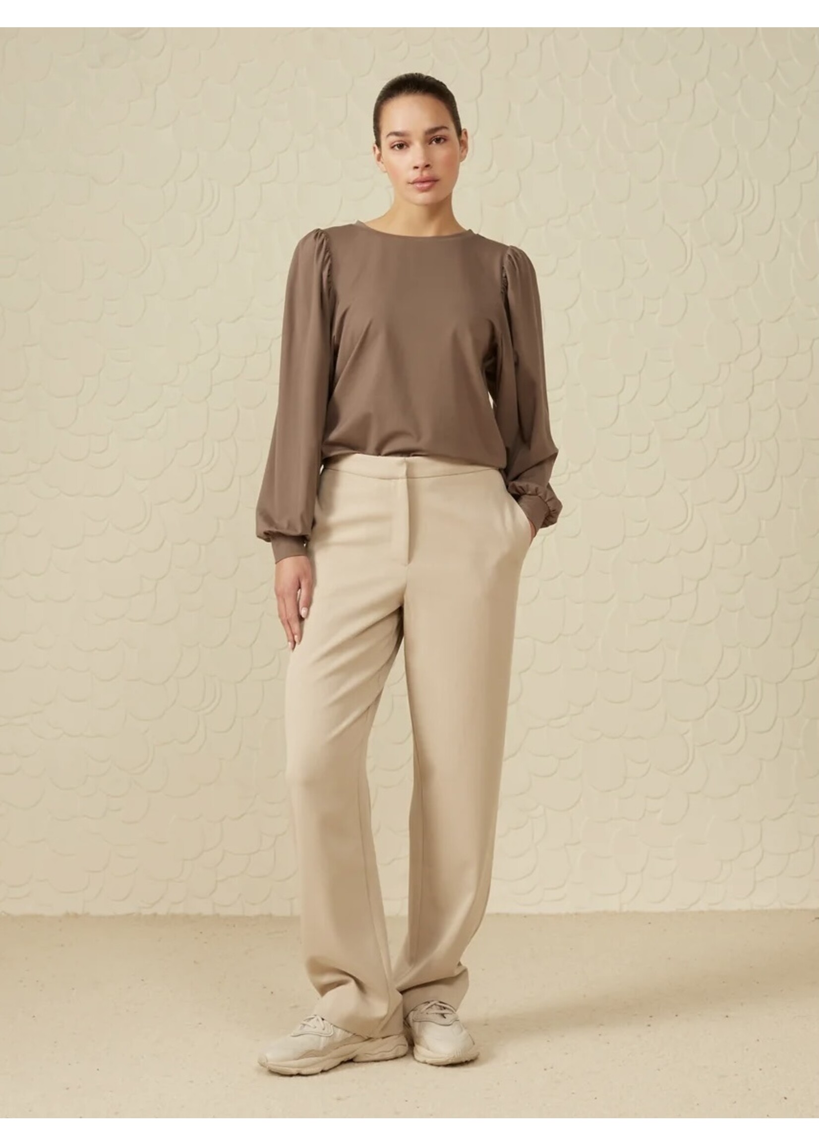 YAYA Yaya - Boatneck top with Puff Sleeve