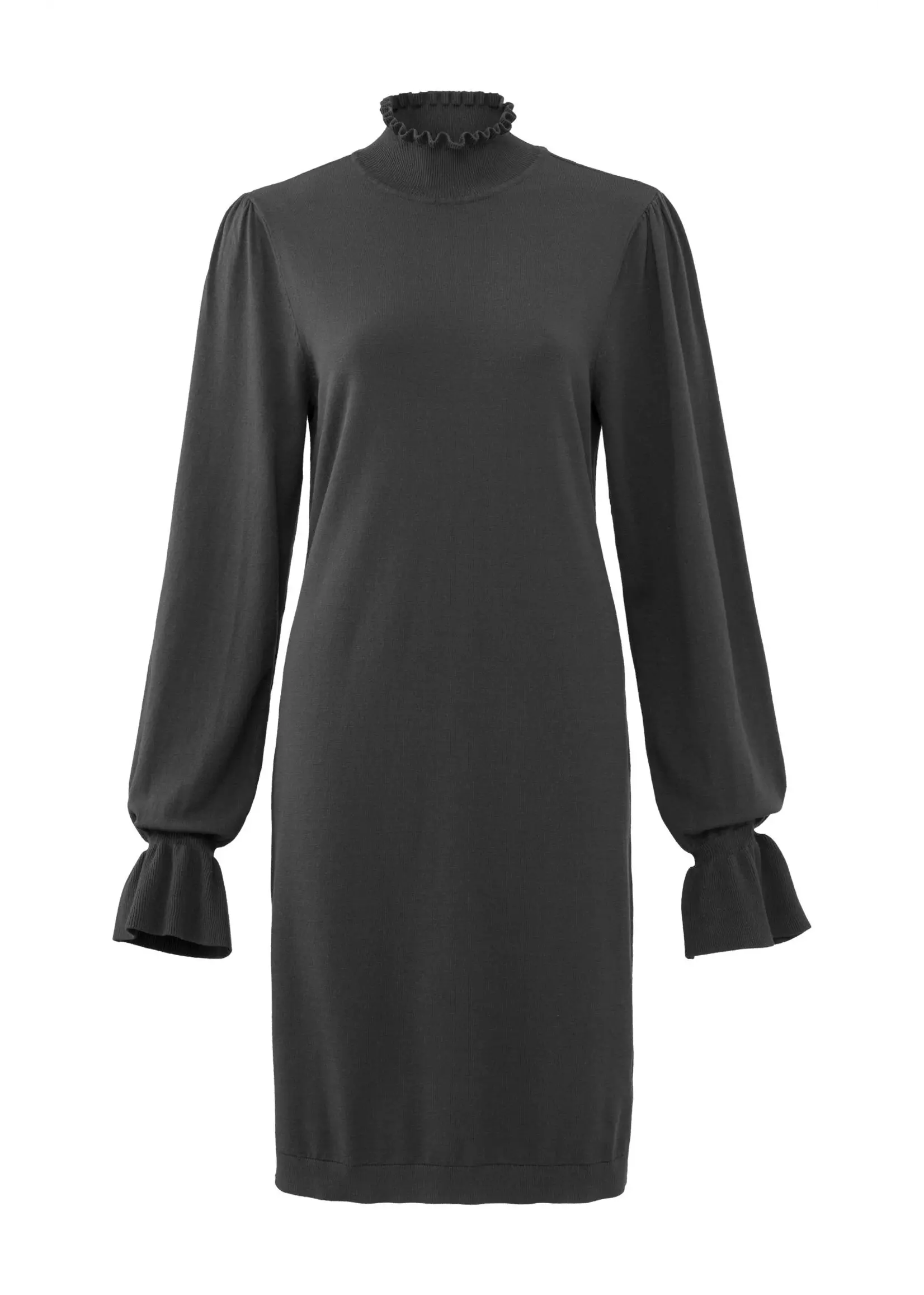 YAYA YAYA - Ruffle neckline with puff sleeve dress