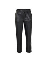 YAYA YAYA - Faux leather straight trousers with belt