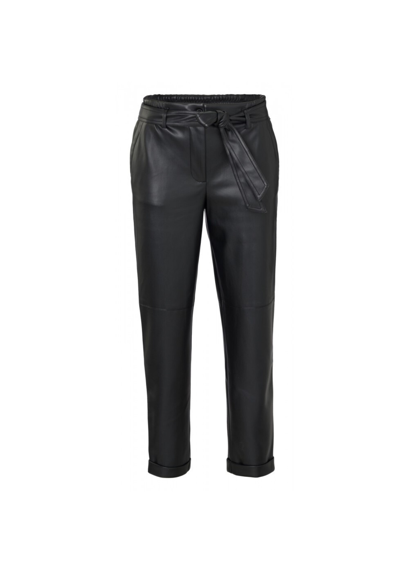 YAYA - Faux leather straight 5 pocket trousers - MonAmie Boutique
