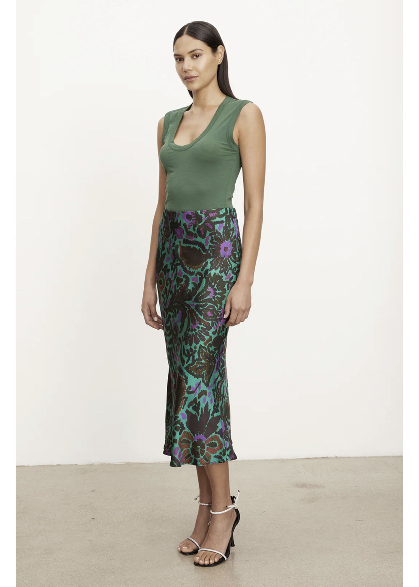 Velvet Velvet - Kaiya Amazon Printed Satin Skirt