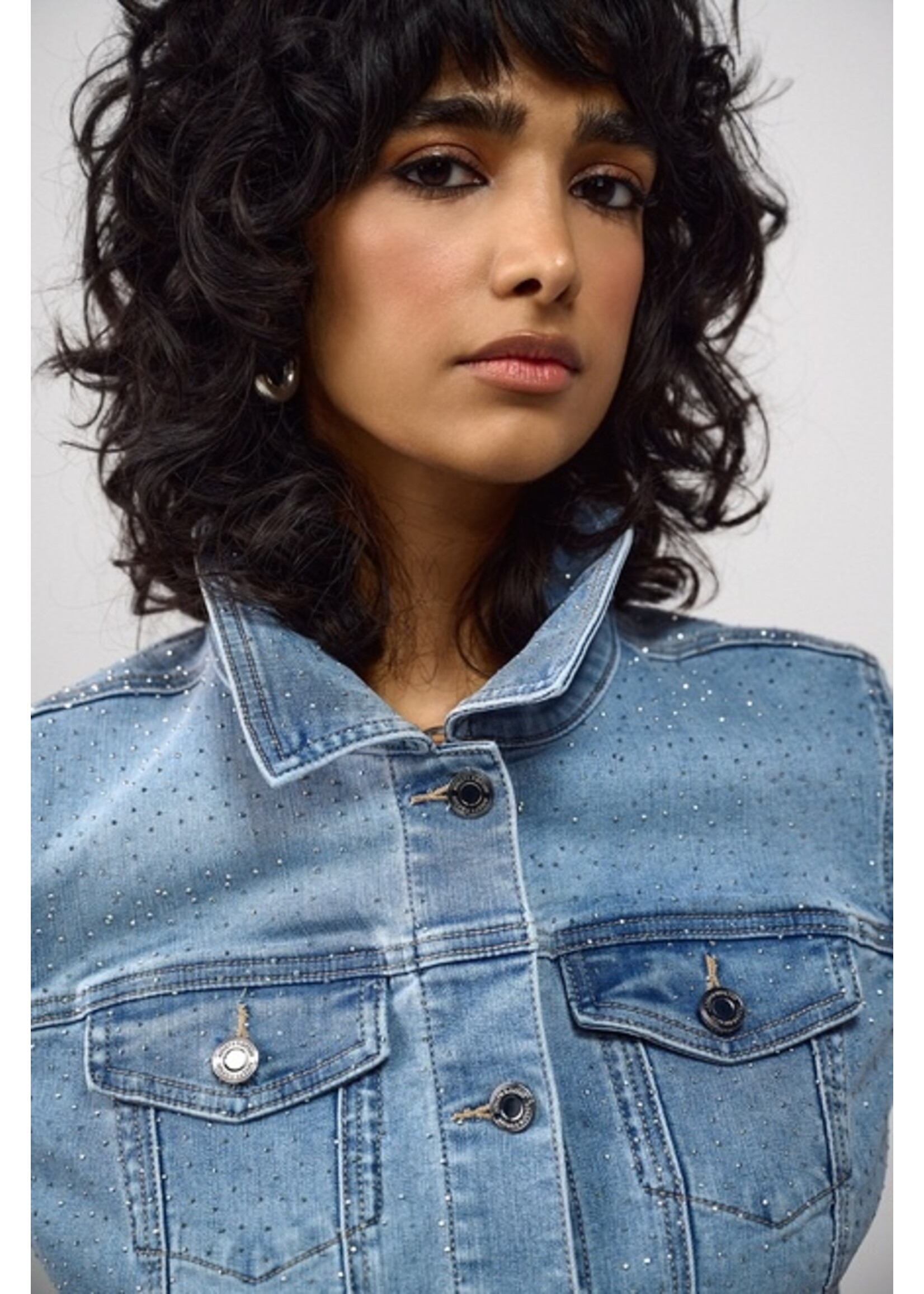 Joseph Ribkoff Joseph Ribkoff - 241914 Embellished & Distressed  Denim Jacket
