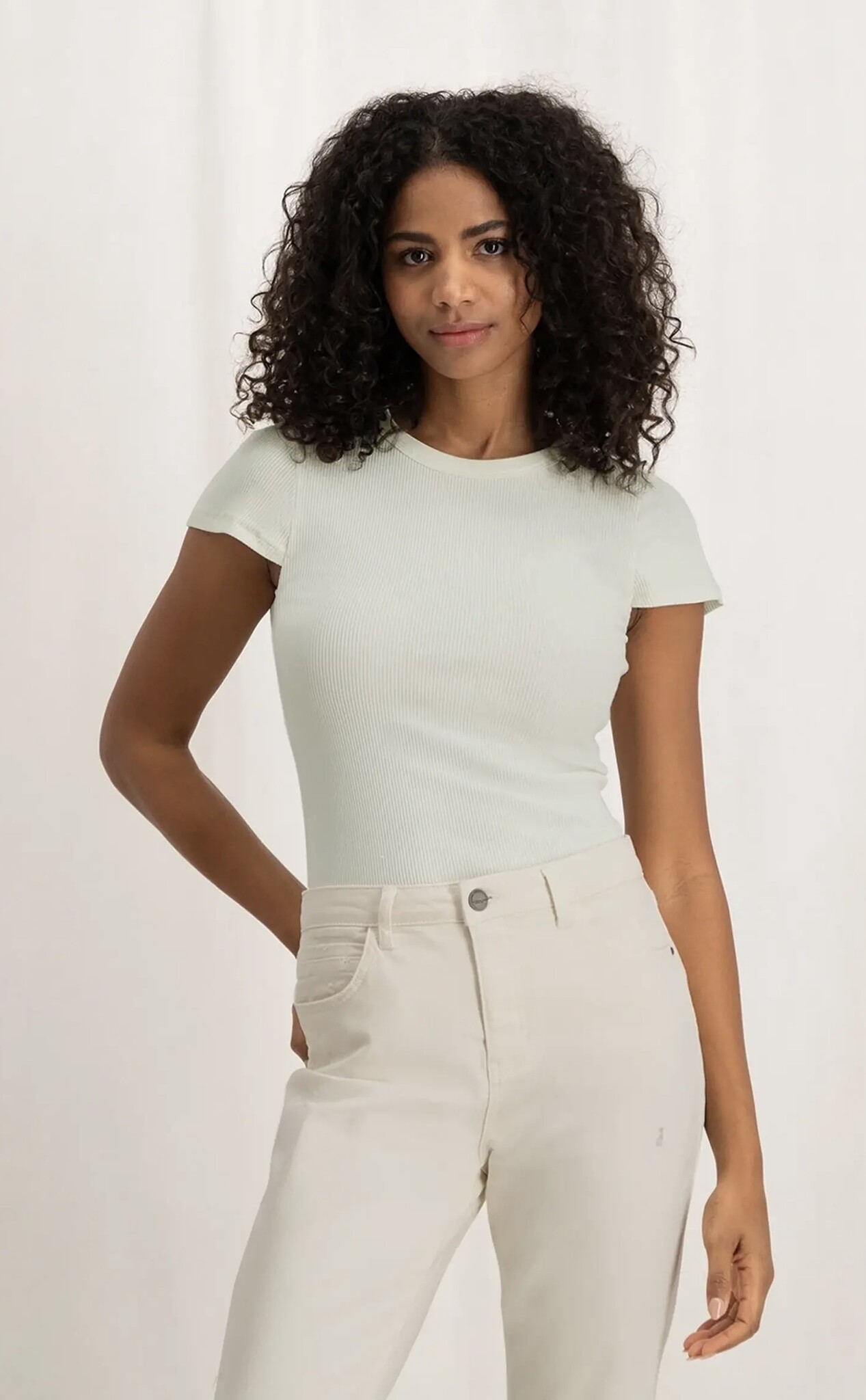 Monologo Long Rib Tee Dress Yaa Brilliant White
