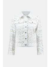 Joseph Ribkoff - Perforated Denim Jacket 242918 - MonAmie Boutique