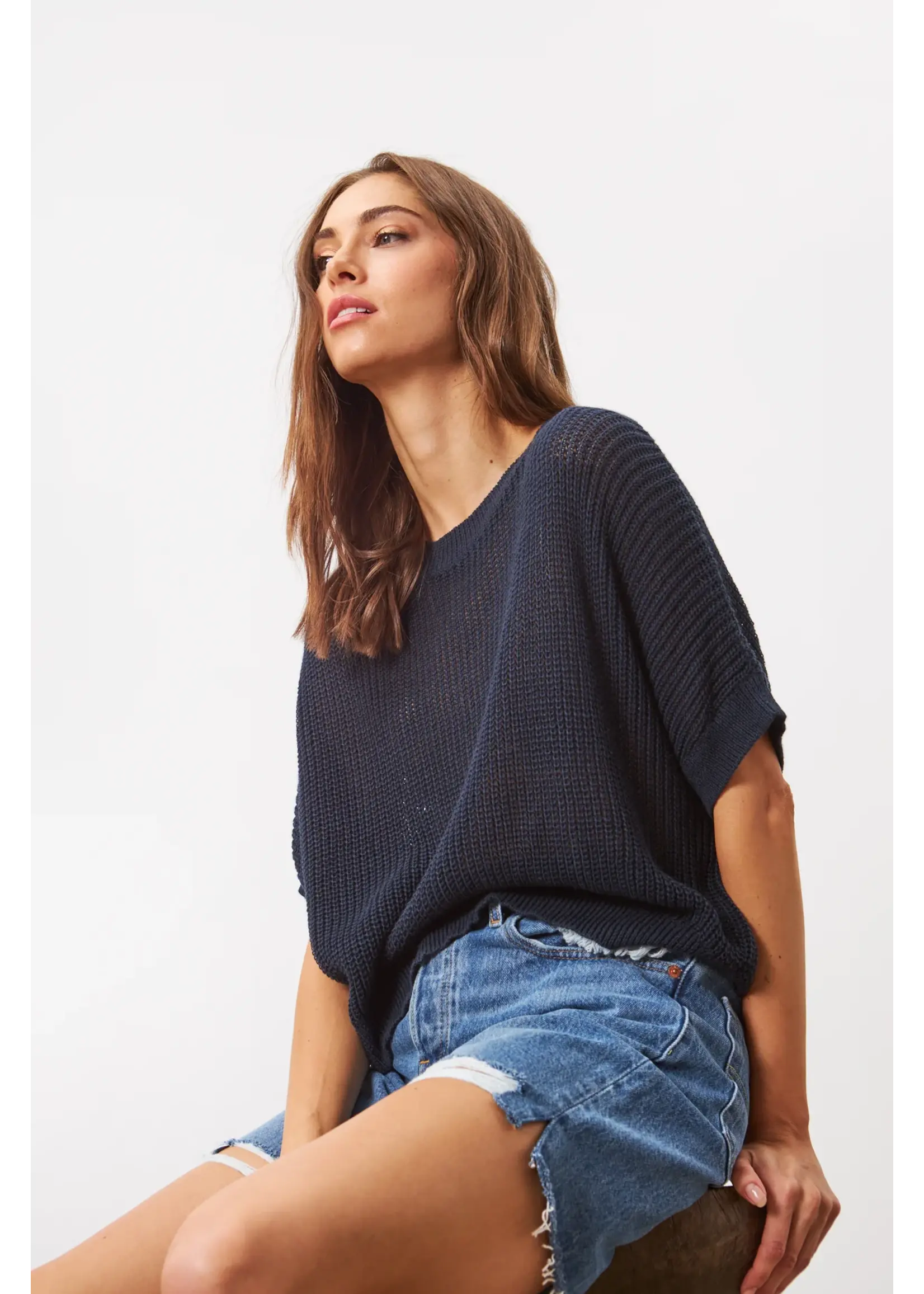 Line the Label Line - Emersyn Short Sleeve Knit Pullover