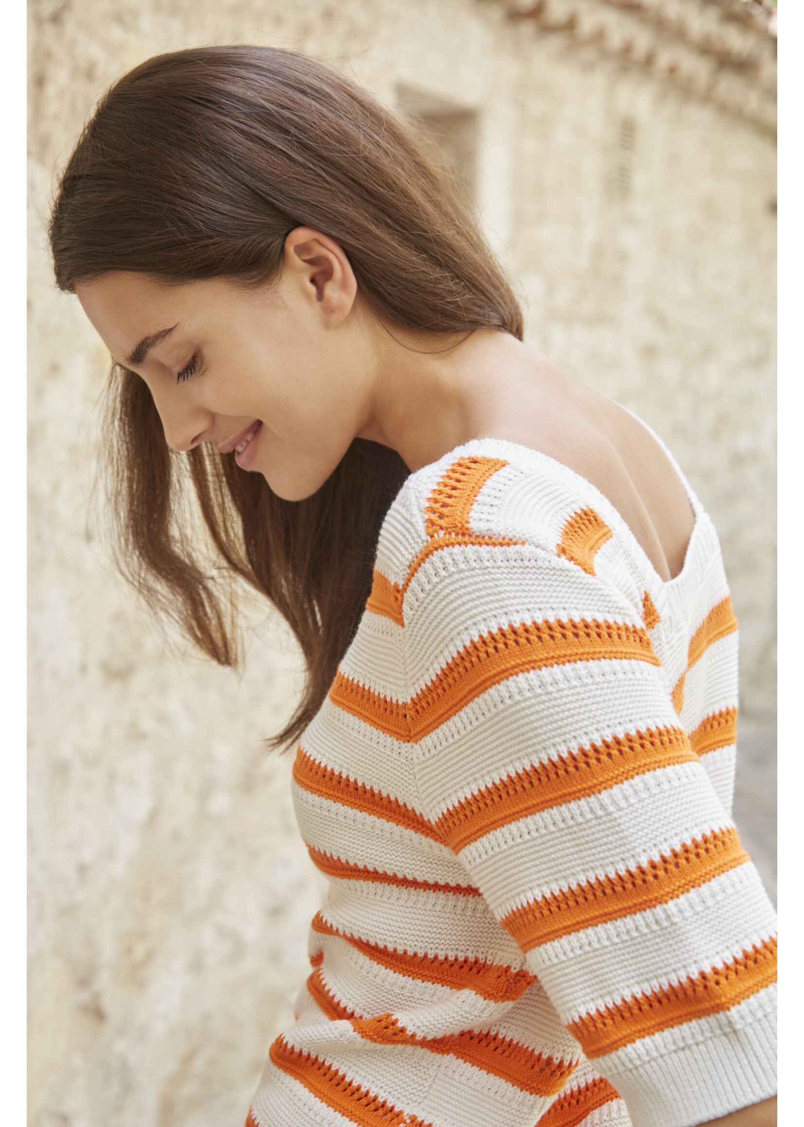 YAYA Textured Stripe Sweater SS