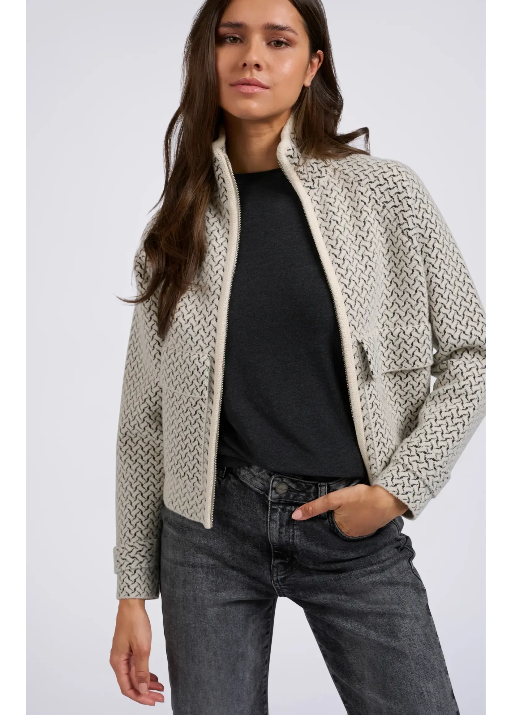 YAYA YAYA - Knitted Print Jacket