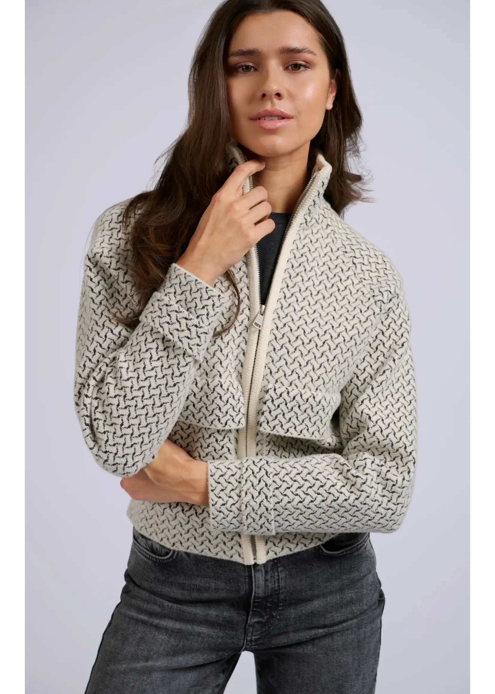 YAYA YAYA - Knitted Print Jacket