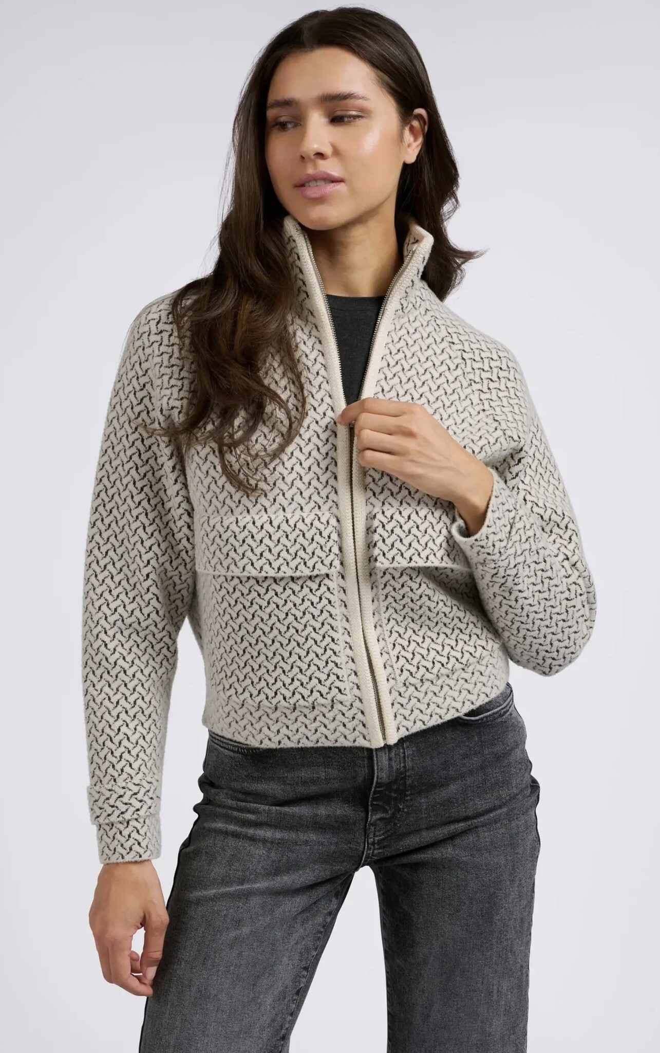 yaya.co Jersey top with long sleeves and woven cuffs