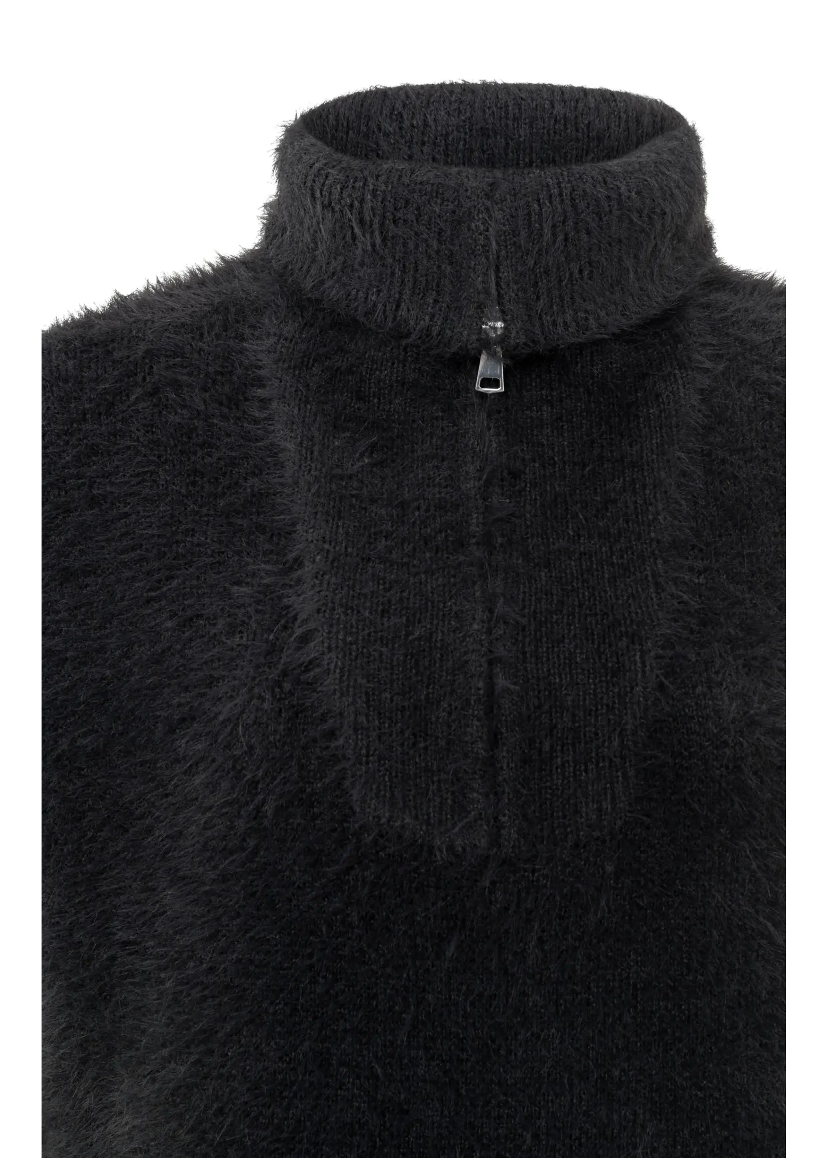 YAYA Yaya - Sleeveless fluffy Sweater with Zipper collar