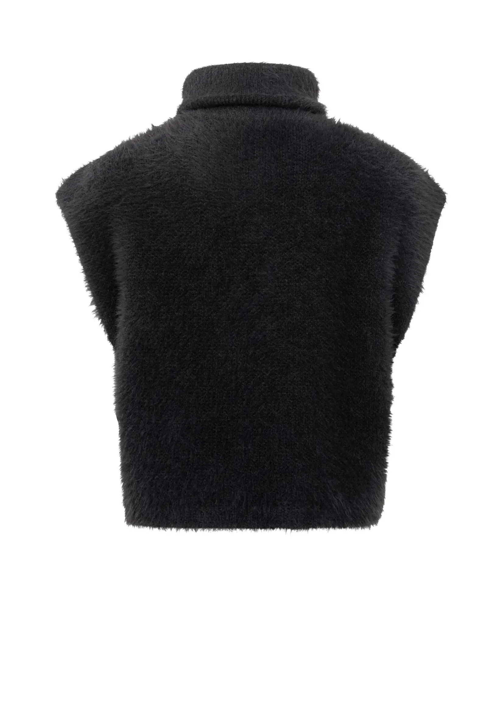 YAYA Yaya - Sleeveless fluffy Sweater with Zipper collar