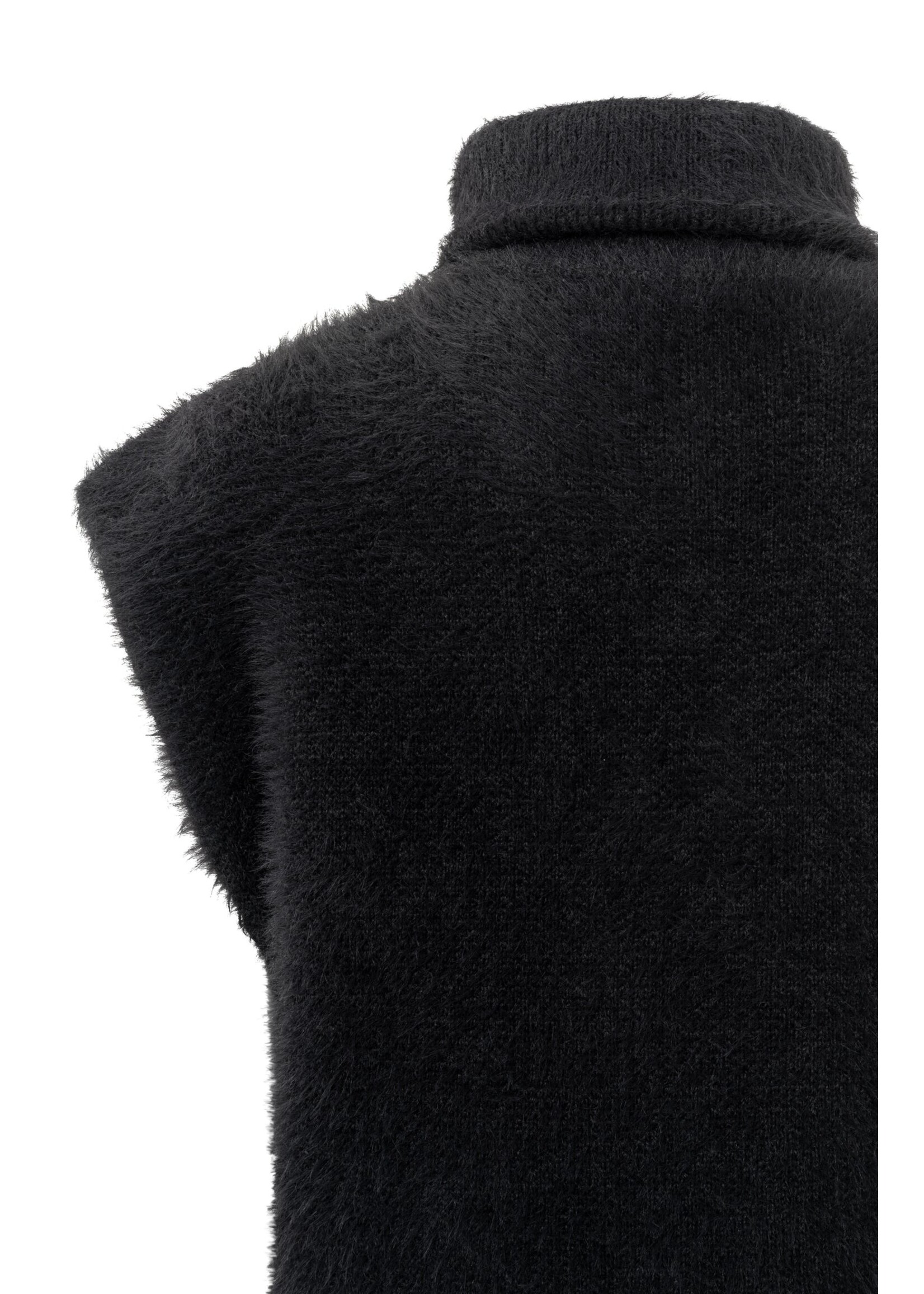 YAYA Yaya - Sleeveless fluffy Sweater with Zipper collar