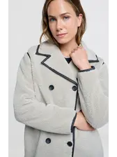 Yaya - Faux Shearling Double Breasted Coat - MonAmie Boutique