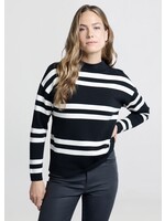 YAYA Yaya - Block Stripe sweater with High Neck