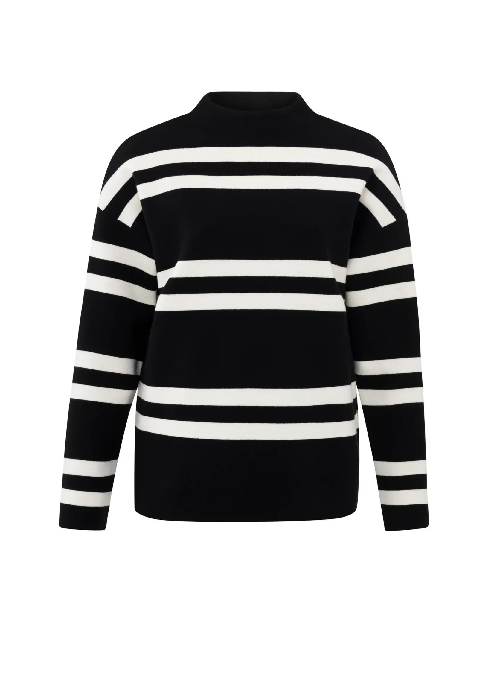 YAYA Yaya - Block Stripe sweater with High Neck