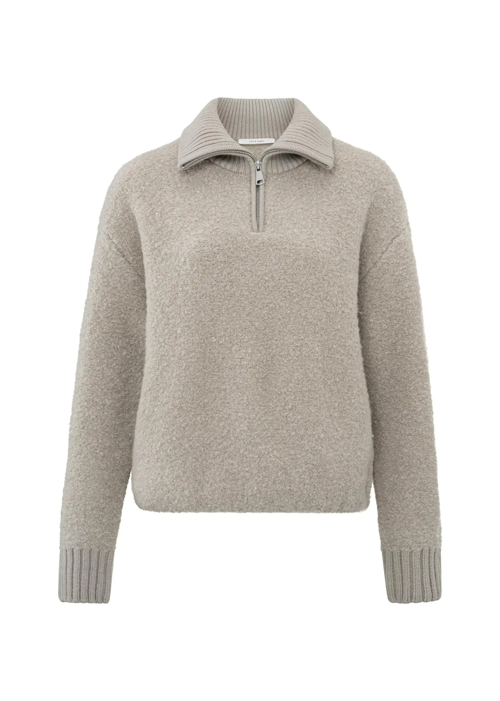 YAYA Yaya - Boucle Sweater with Rib Detail