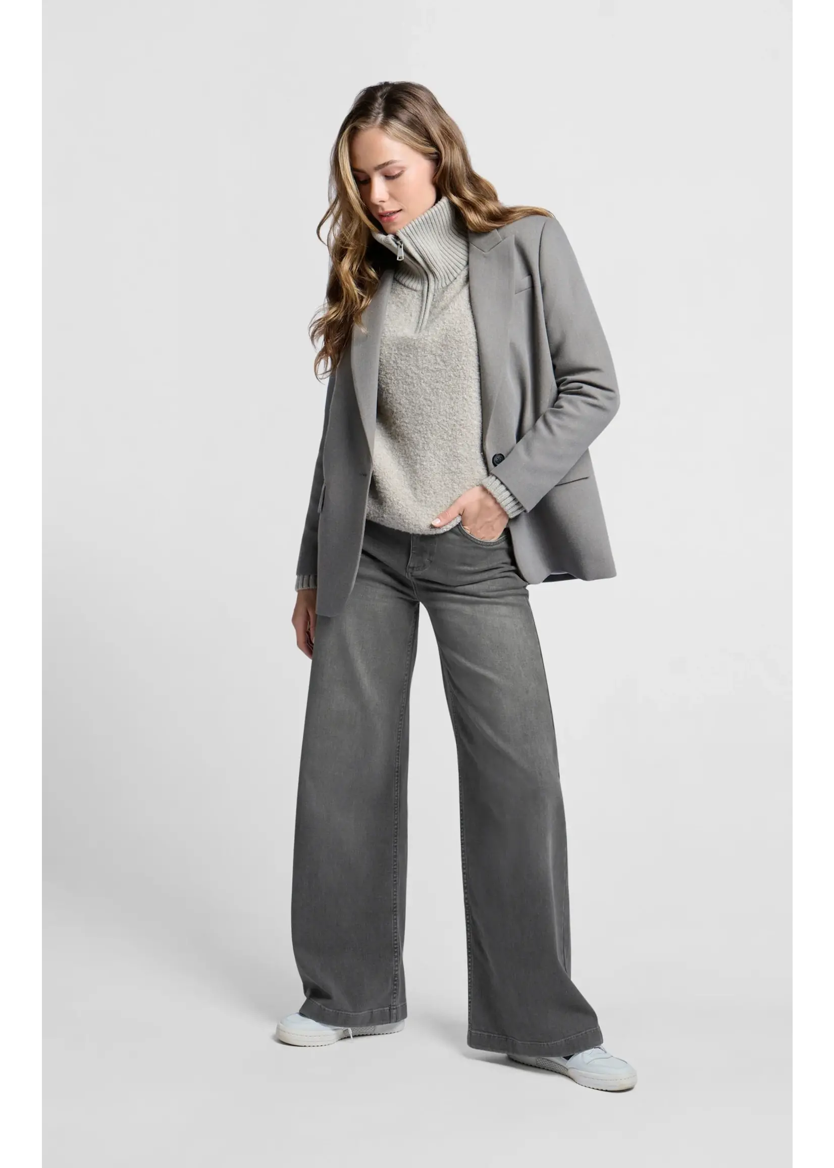 YAYA Yaya - Boucle Sweater with Rib Detail