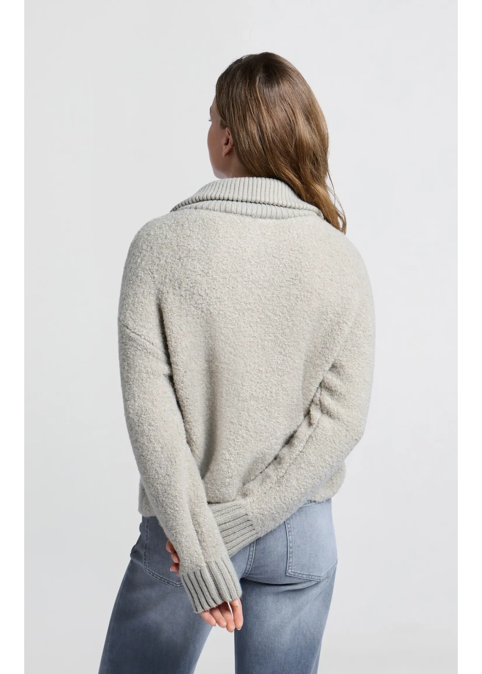 YAYA Yaya - Boucle Sweater with Rib Detail