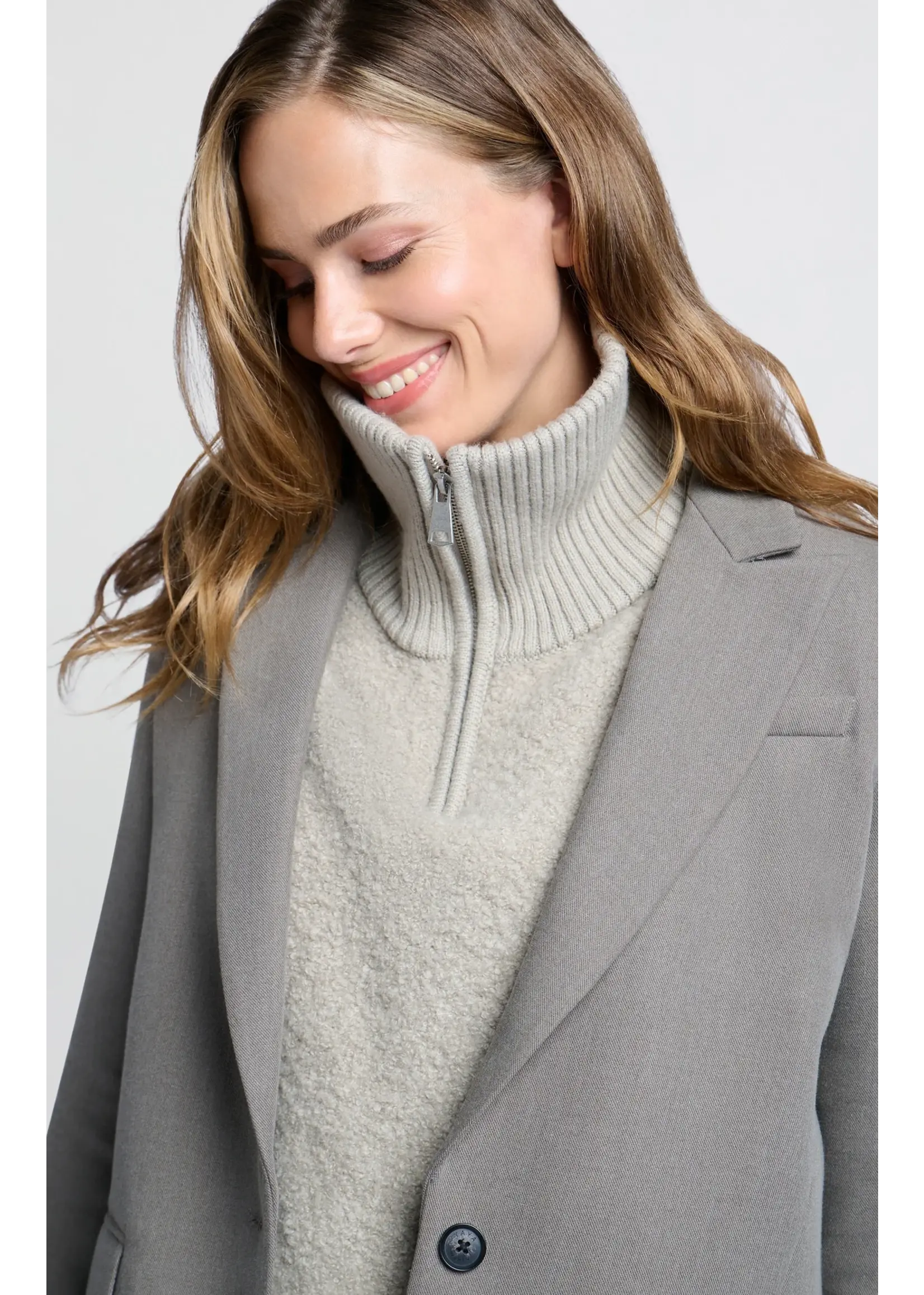 YAYA Yaya - Boucle Sweater with Rib Detail