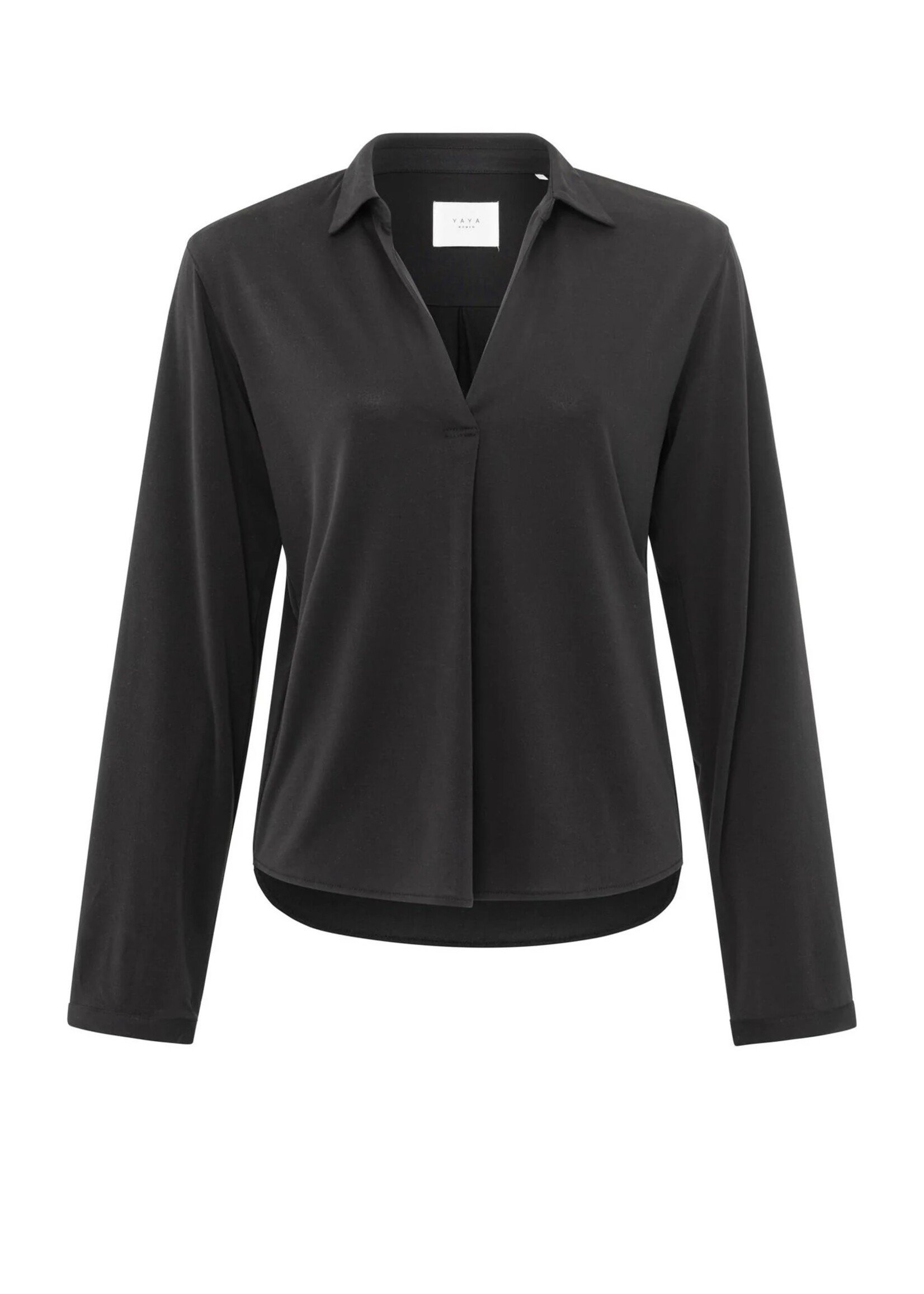 YAYA Yaya - Jersey v-neck top with Collar