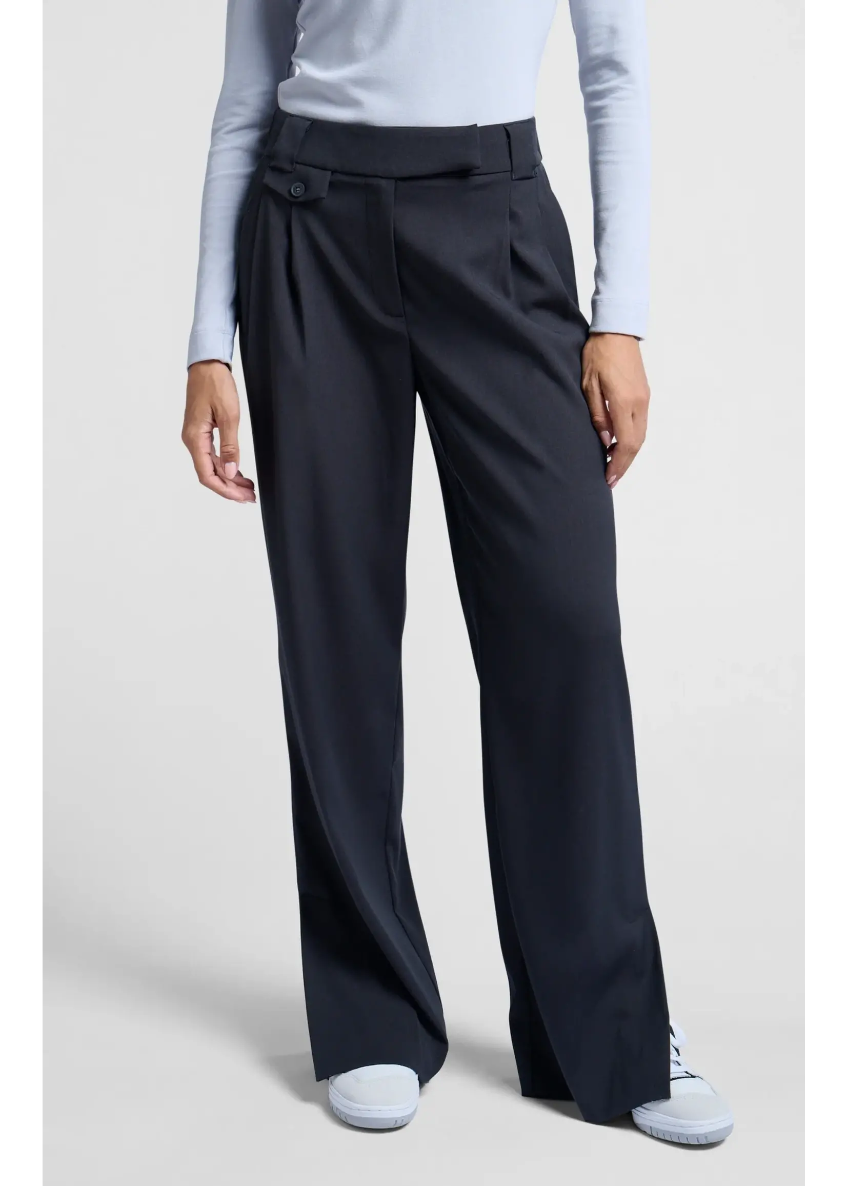 YAYA Yaya - Wide Leg Trousers with Placket