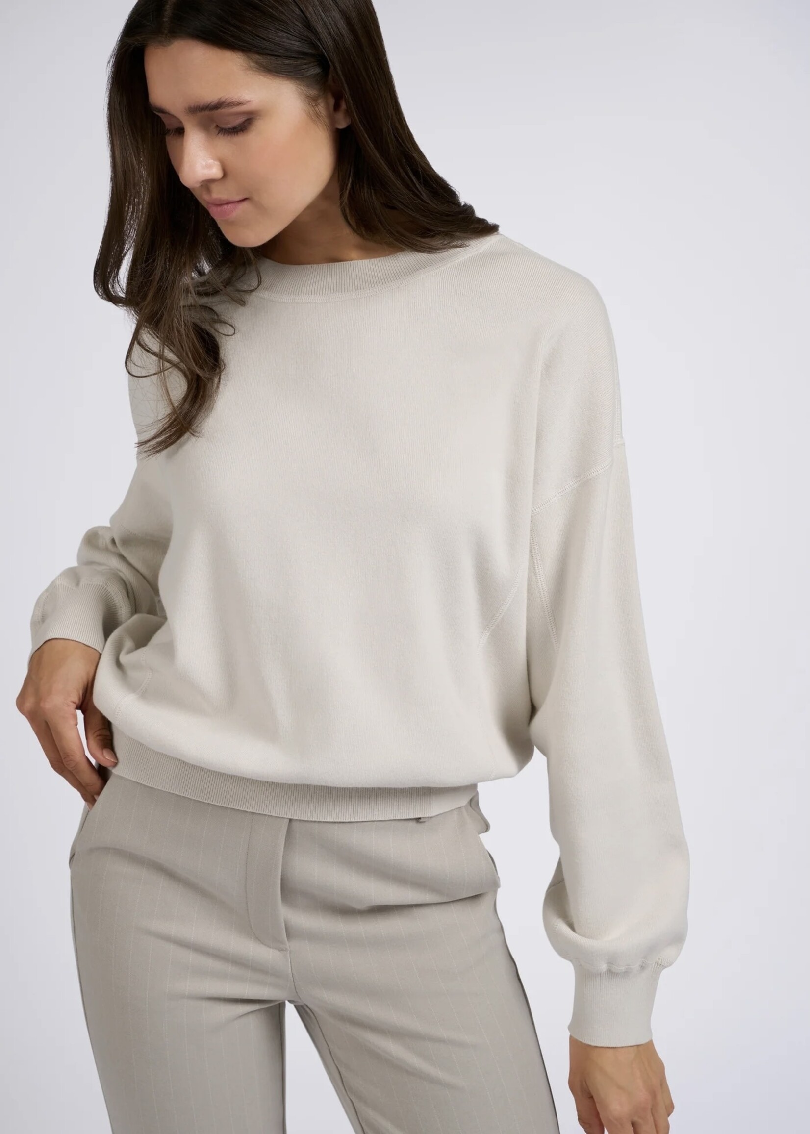 YAYA Yaya - Sweater with overlock Stitching