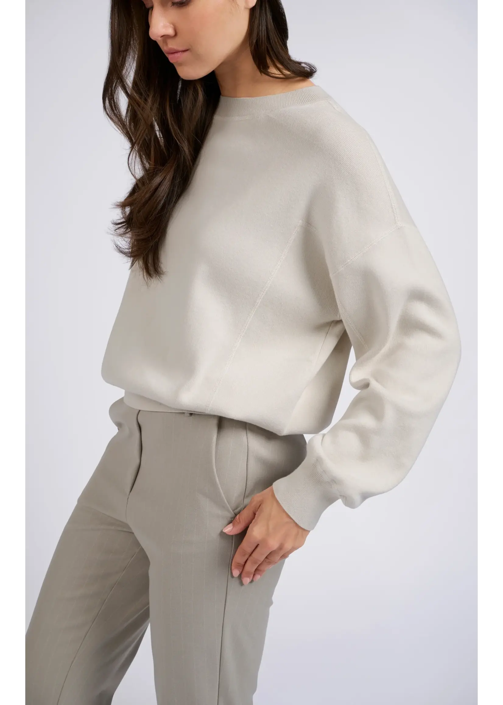 YAYA Yaya - Sweater with overlock Stitching