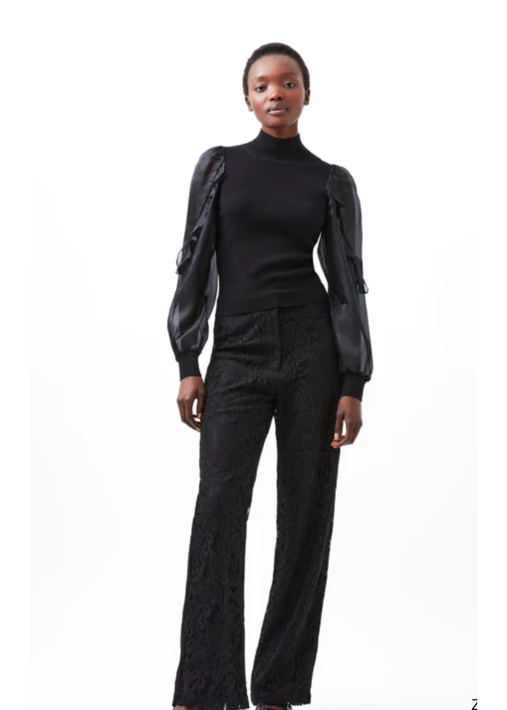 French Connection French Connection - Krista Organza Puff Sleeve Top