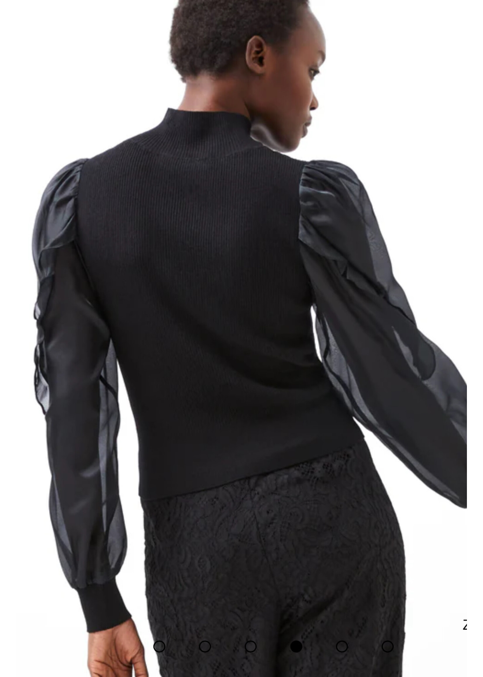 French Connection French Connection - Krista Organza Puff Sleeve Top