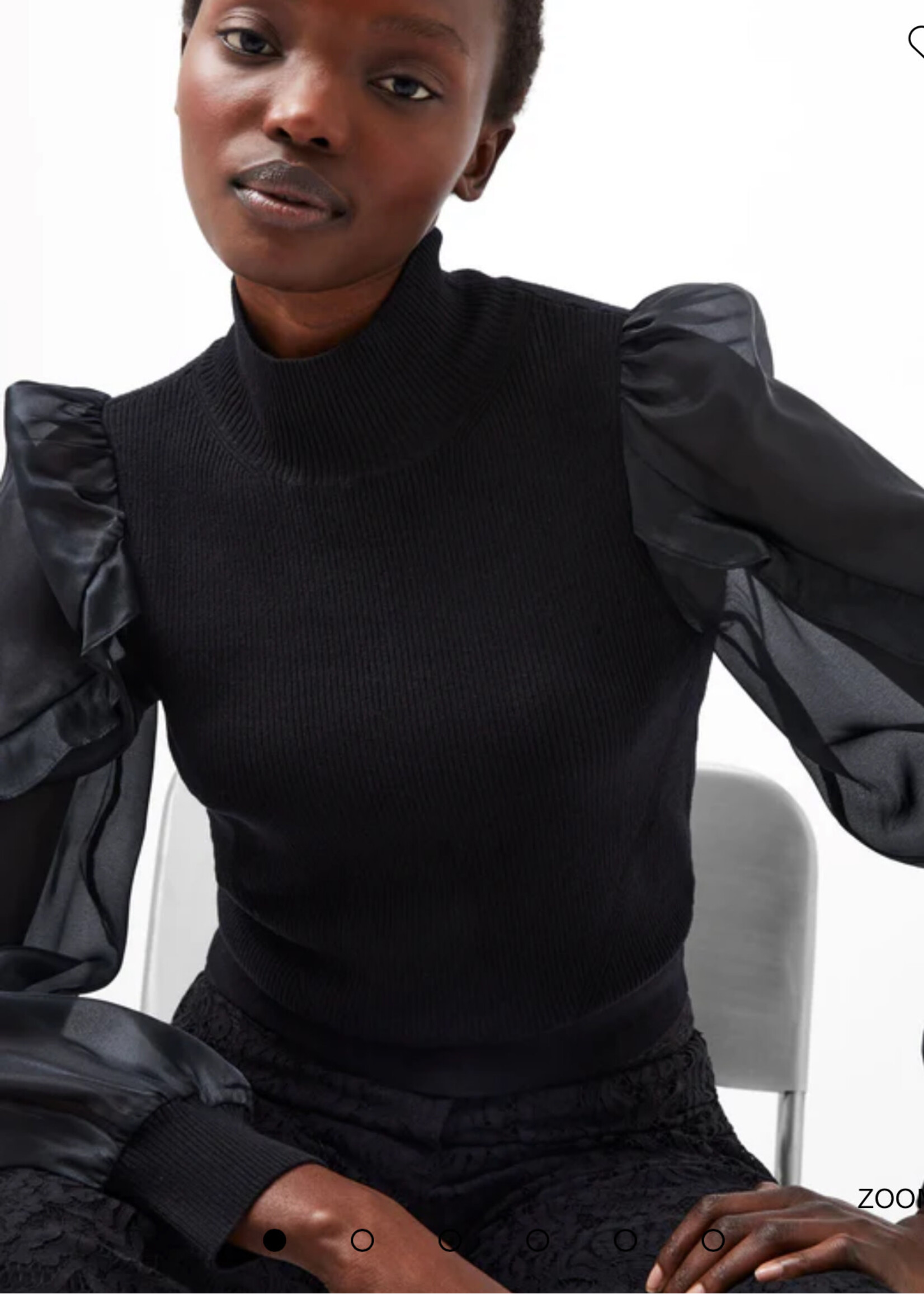 French Connection French Connection - Krista Organza Puff Sleeve Top