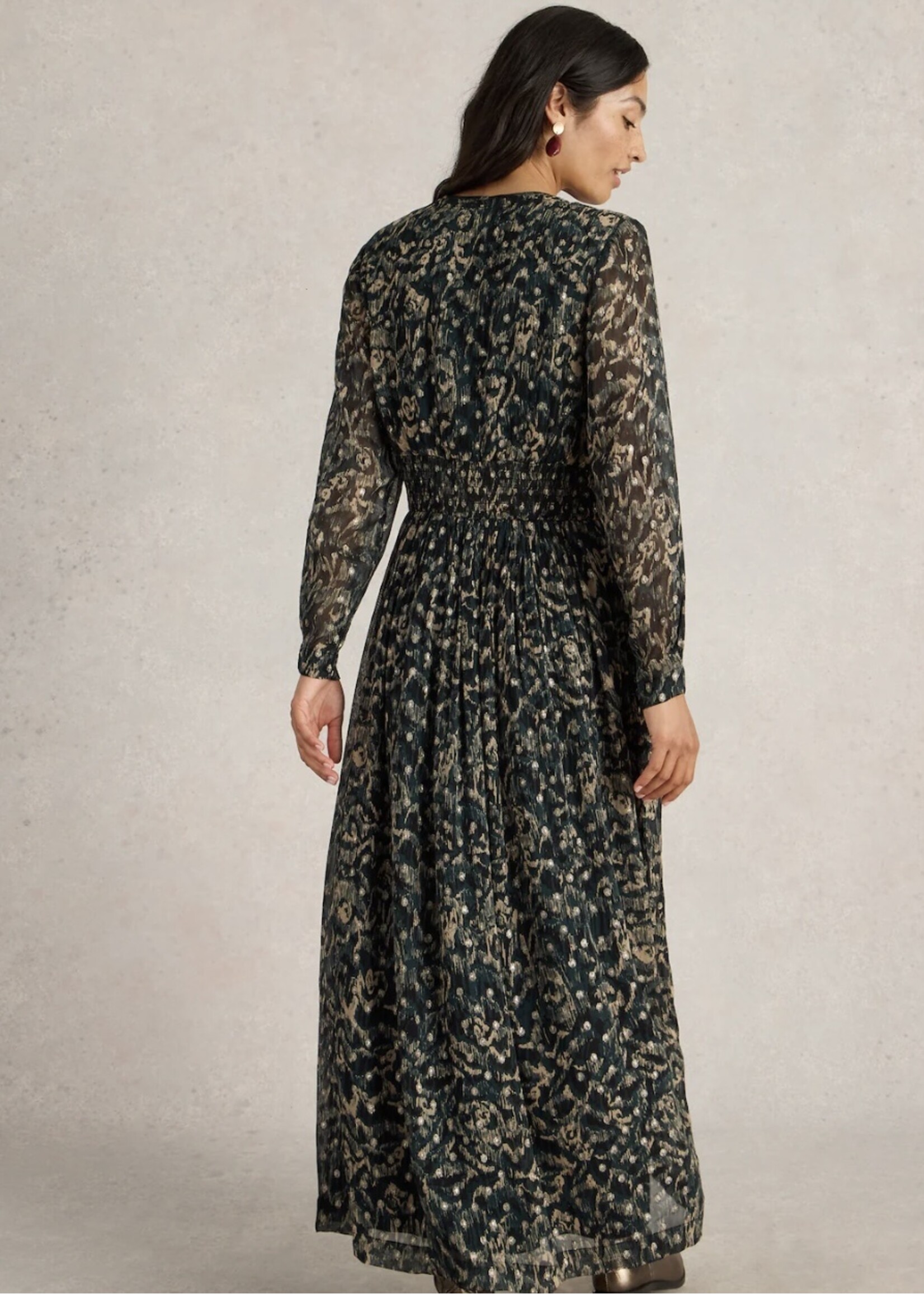 White Stuff Femme White Stuff - Edie Metallic Spot Maxi Dress