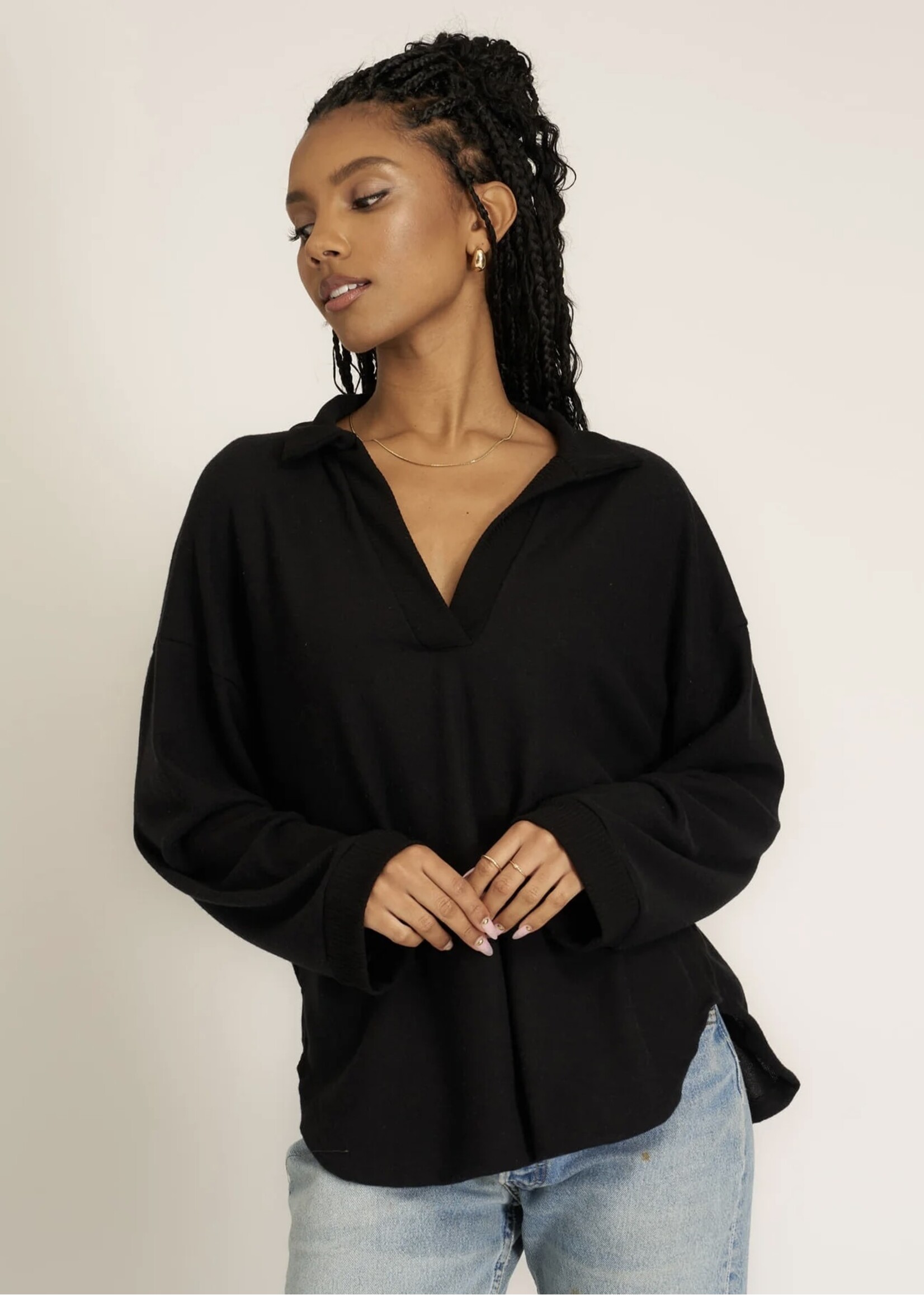 Project Social T Project Social T - Chiara Cozy Collared Pullover